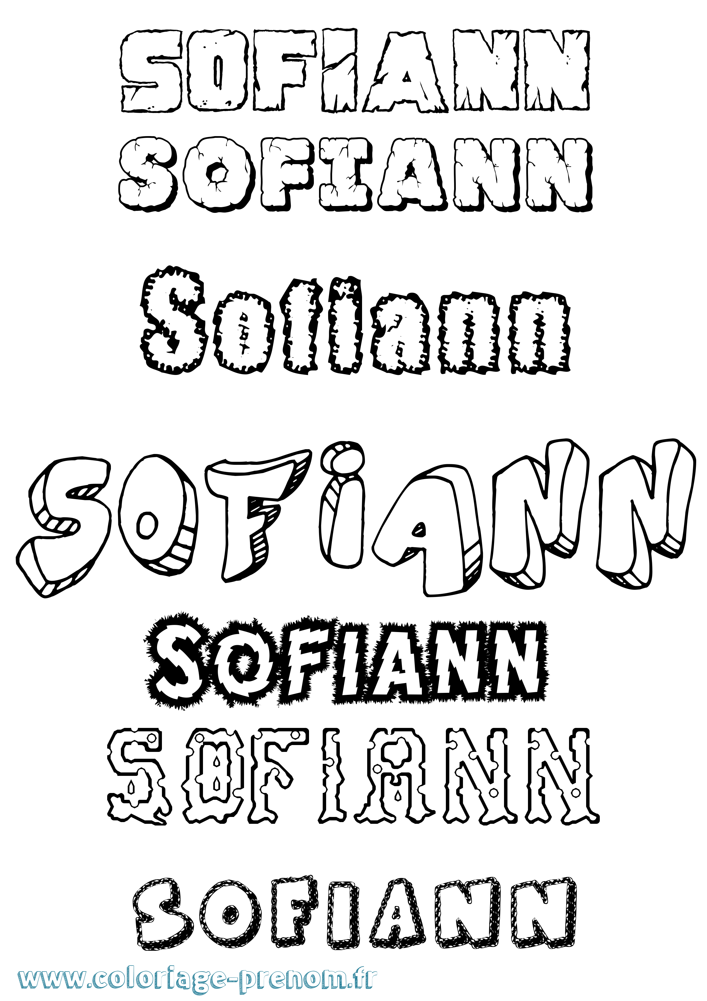 Coloriage Sofiann Destructuré Coloriage prénom Sofiann Destructuré