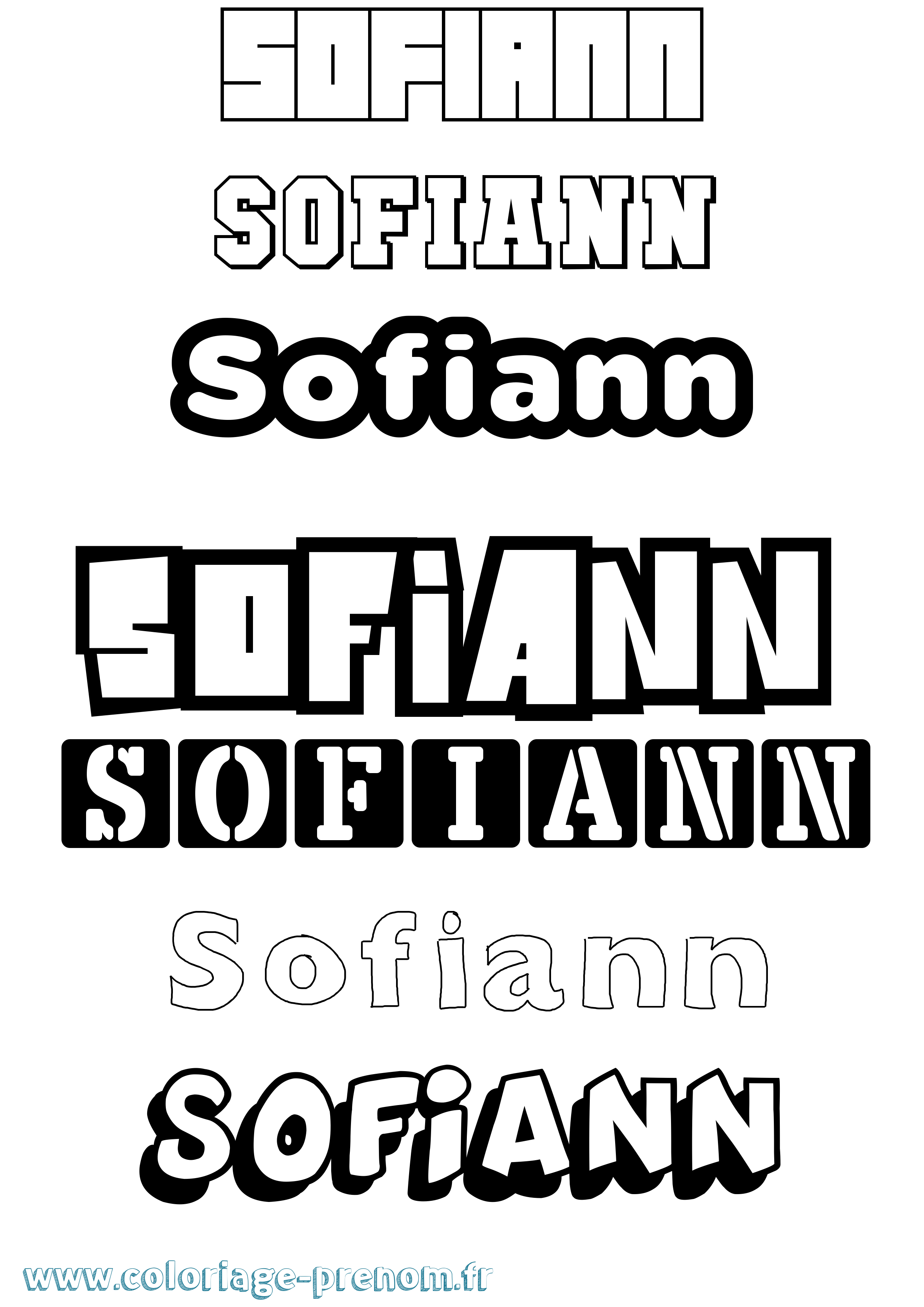 Coloriage Sofiann Simple Coloriage prénom Sofiann Simple