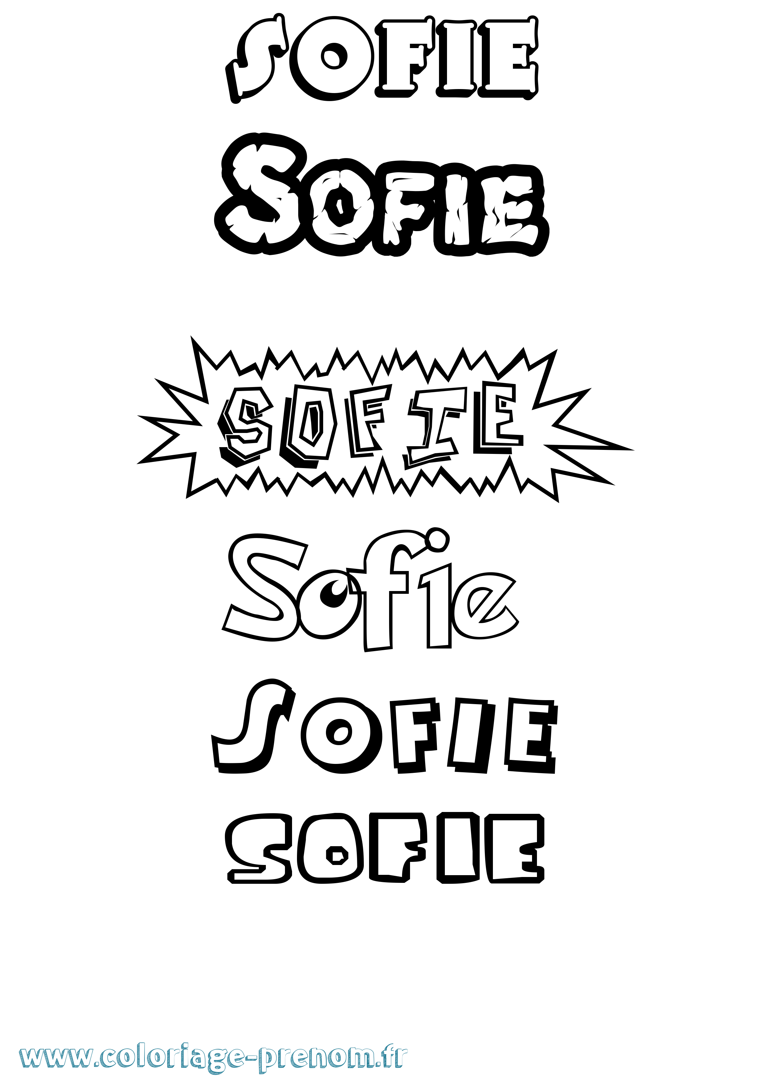 Coloriage Sofie Dessin Animé Coloriage prénom Sofie Dessin Animé
