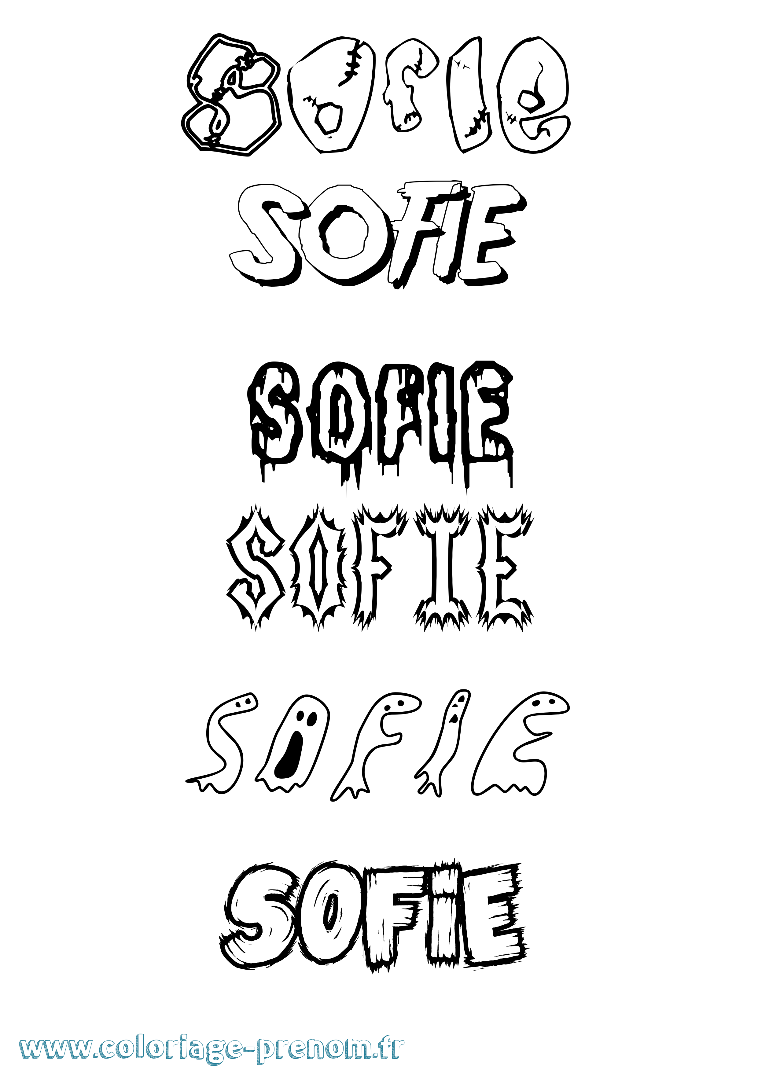 Coloriage Sofie Frisson Coloriage prénom Sofie Frisson