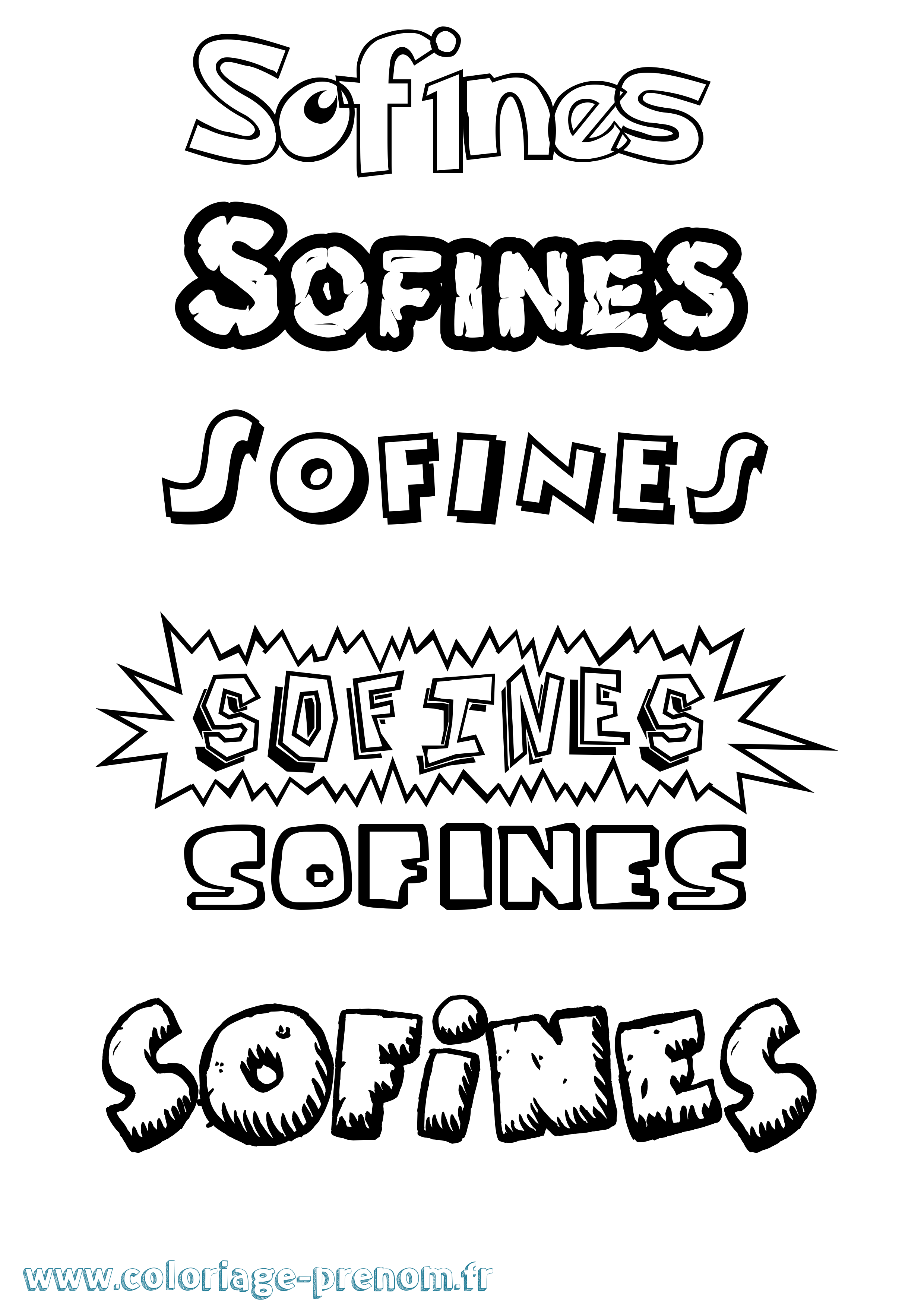 Coloriage Sofines Dessin Animé Coloriage prénom Sofines Dessin Animé