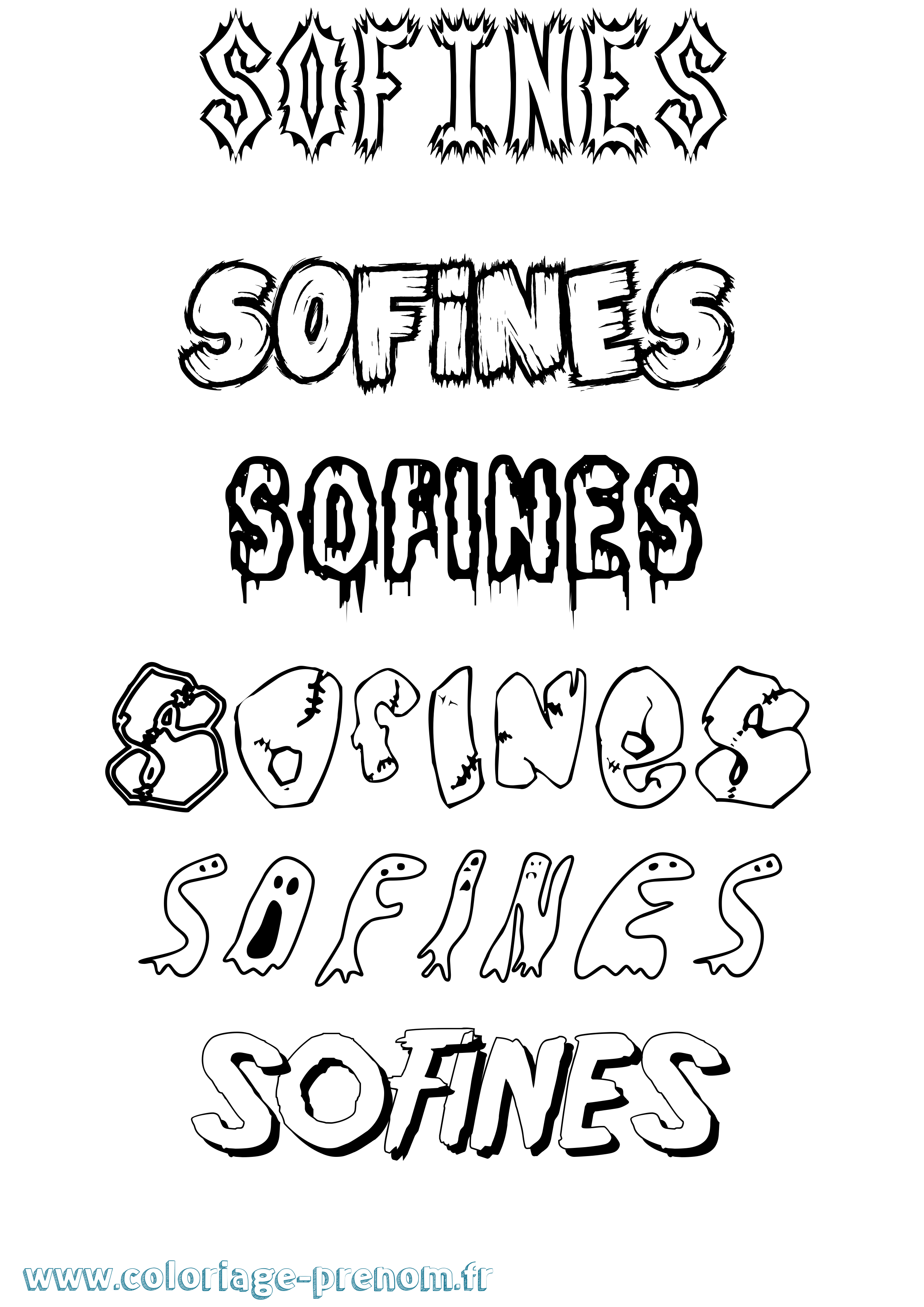 Coloriage Sofines Frisson Coloriage prénom Sofines Frisson