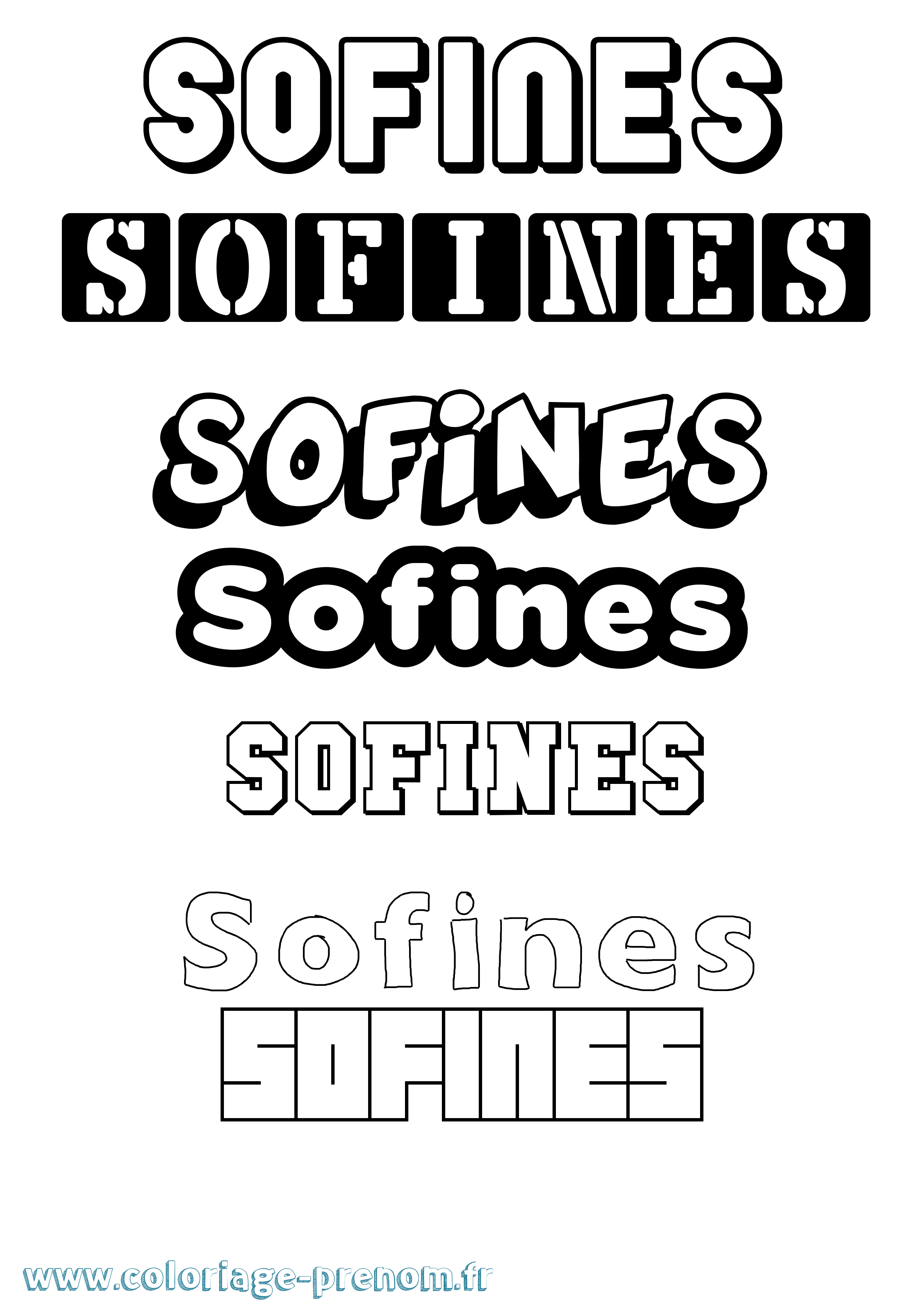 Coloriage Sofines Simple Coloriage prénom Sofines Simple