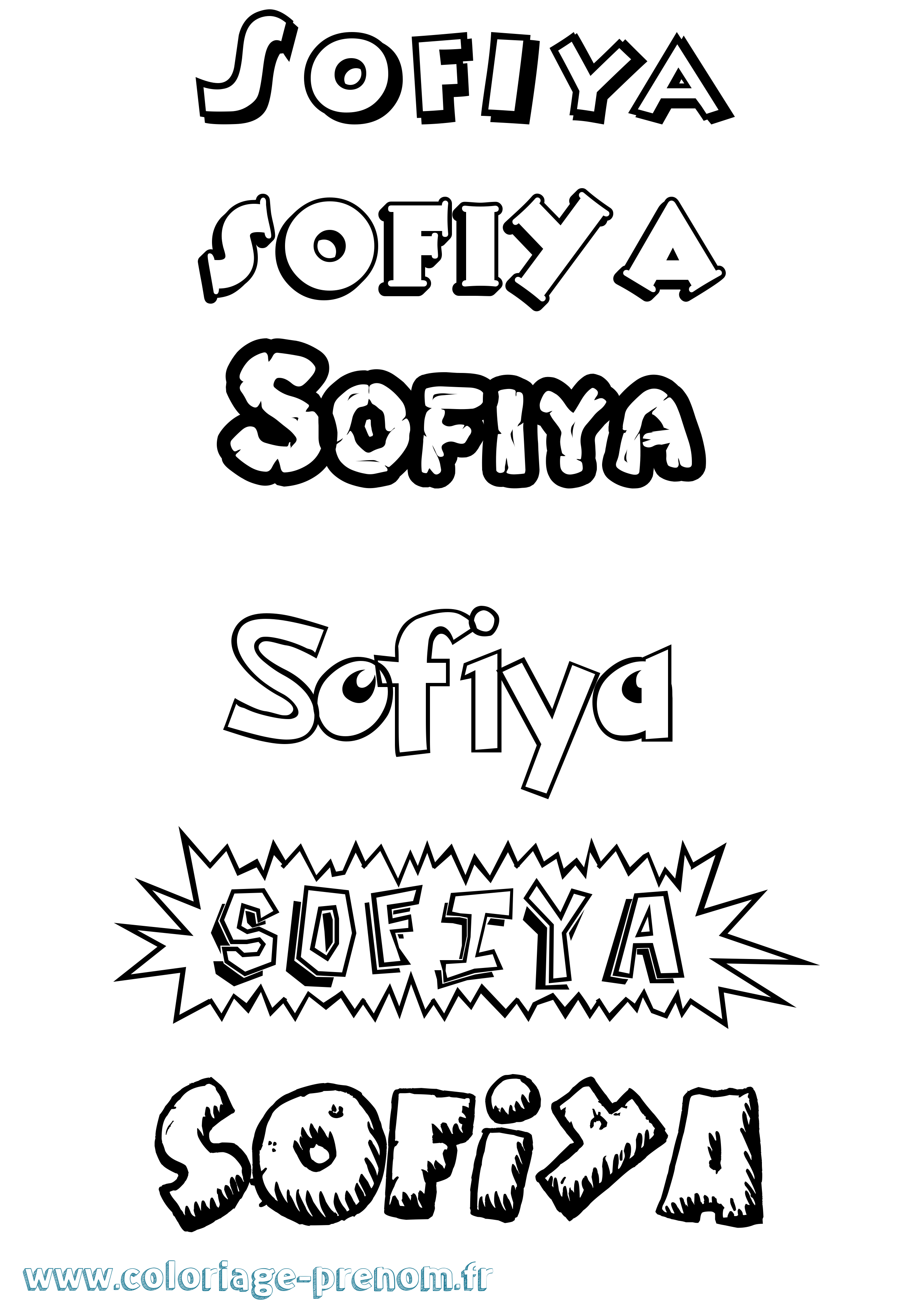Coloriage Sofiya Dessin Animé Coloriage prénom Sofiya Dessin Animé