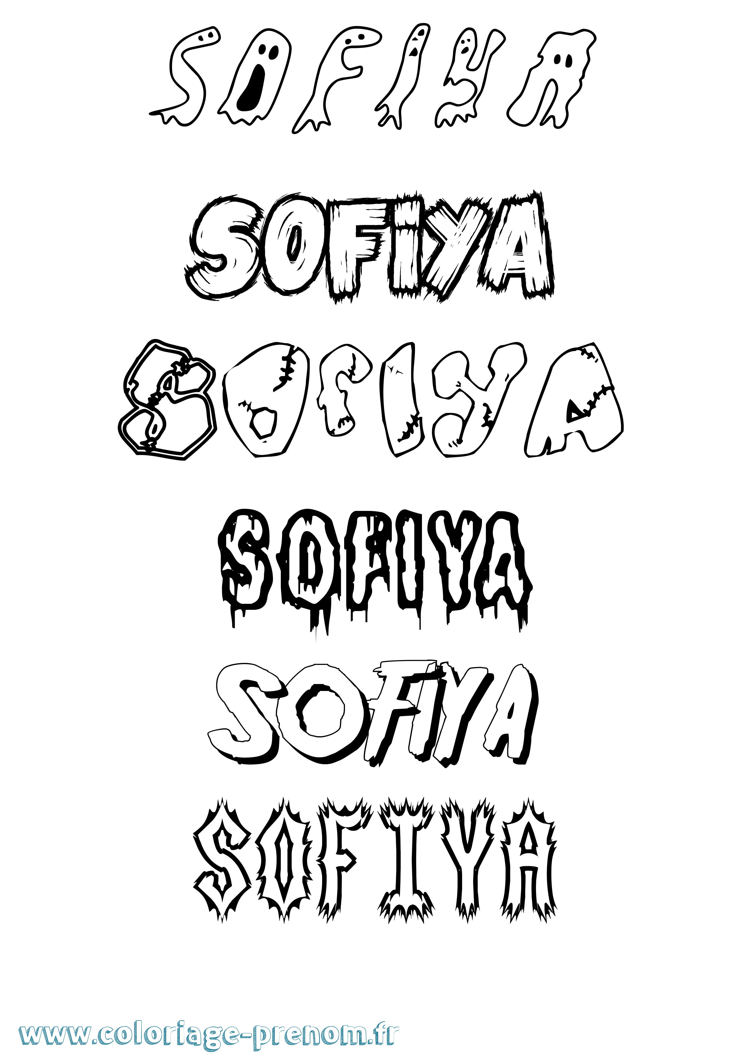 Coloriage Sofiya Frisson Coloriage prénom Sofiya Frisson