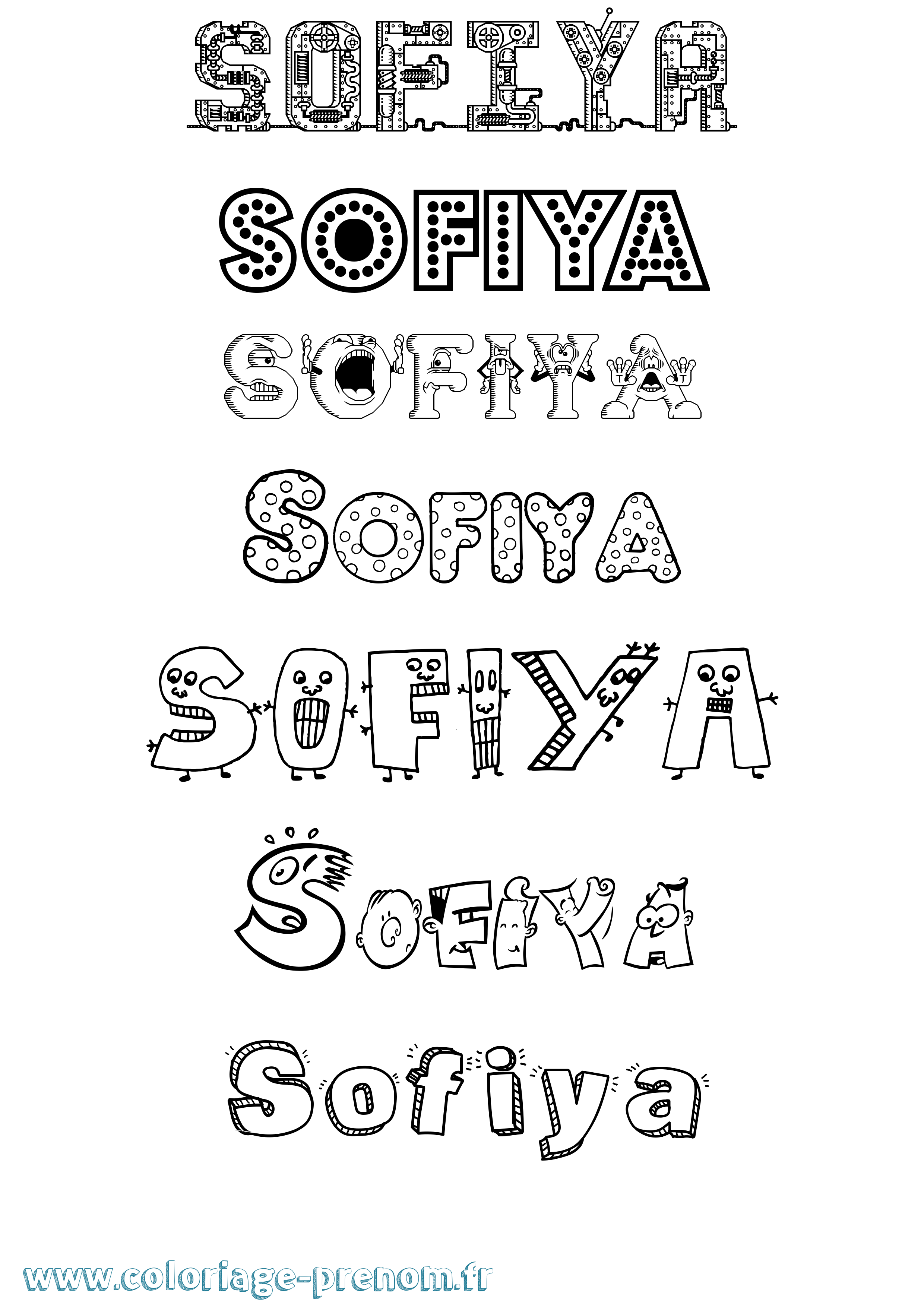 Coloriage Sofiya Fun Coloriage prénom Sofiya Fun