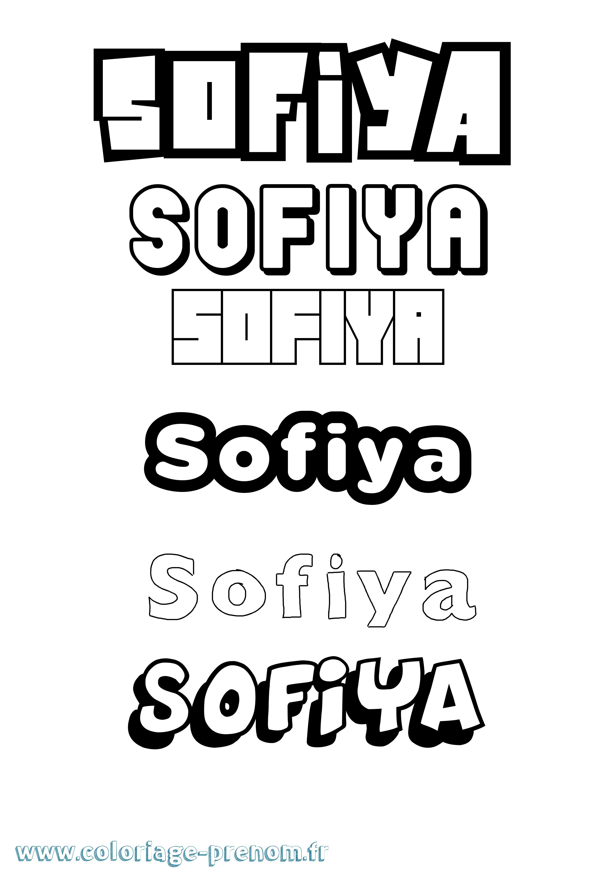 Coloriage Sofiya Simple Coloriage prénom Sofiya Simple