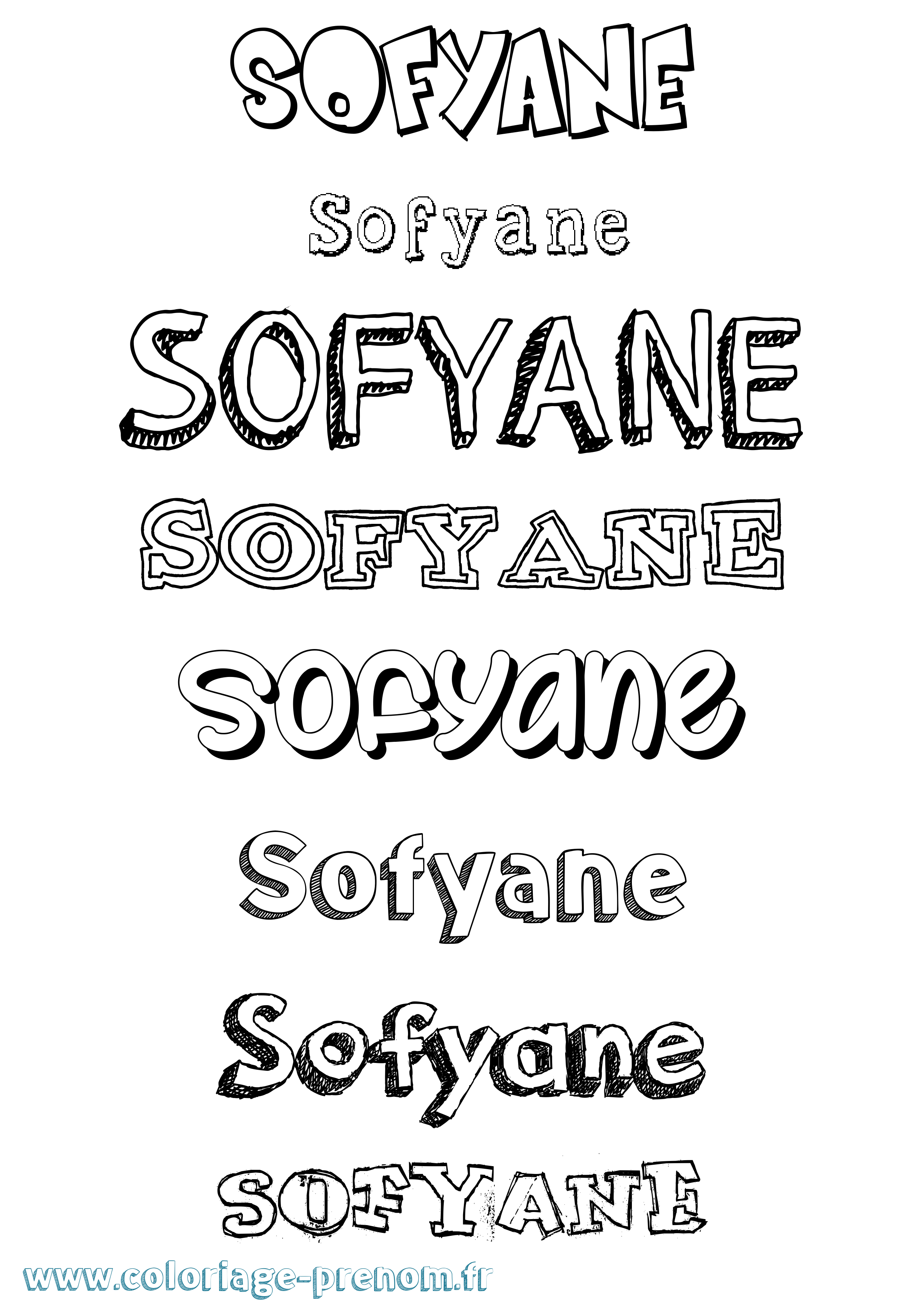 Coloriage Sofyane Dessiné Coloriage prénom Sofyane Dessiné