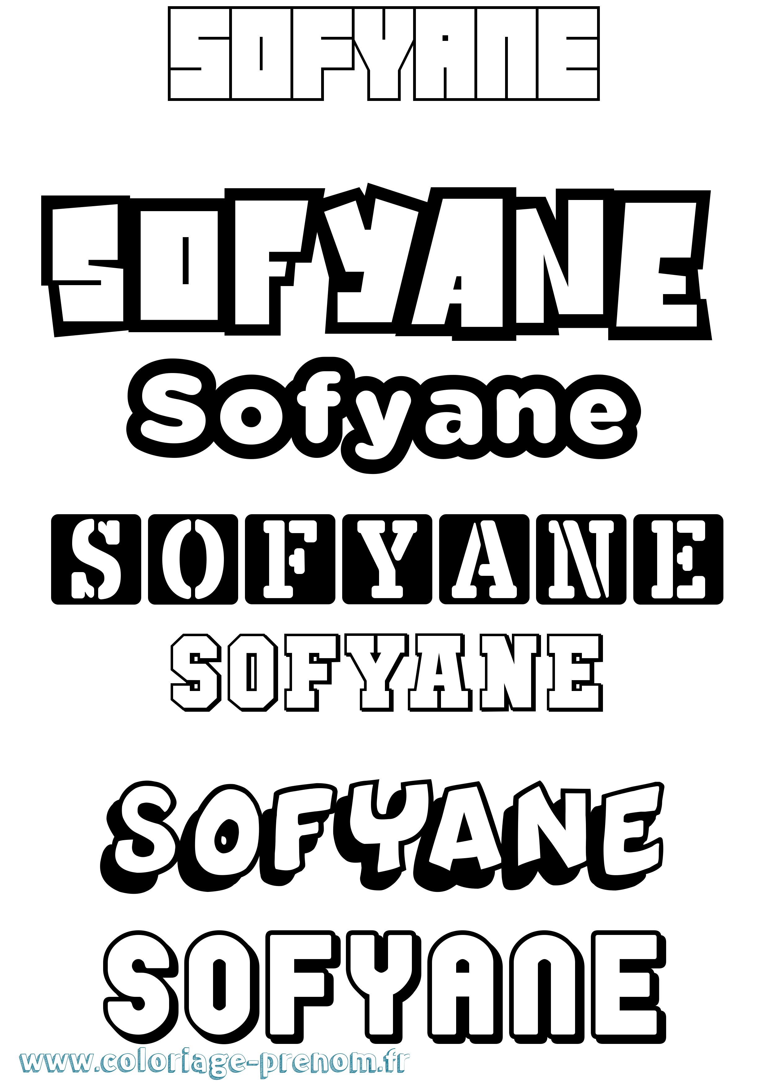 Coloriage Sofyane Simple Coloriage prénom Sofyane Simple