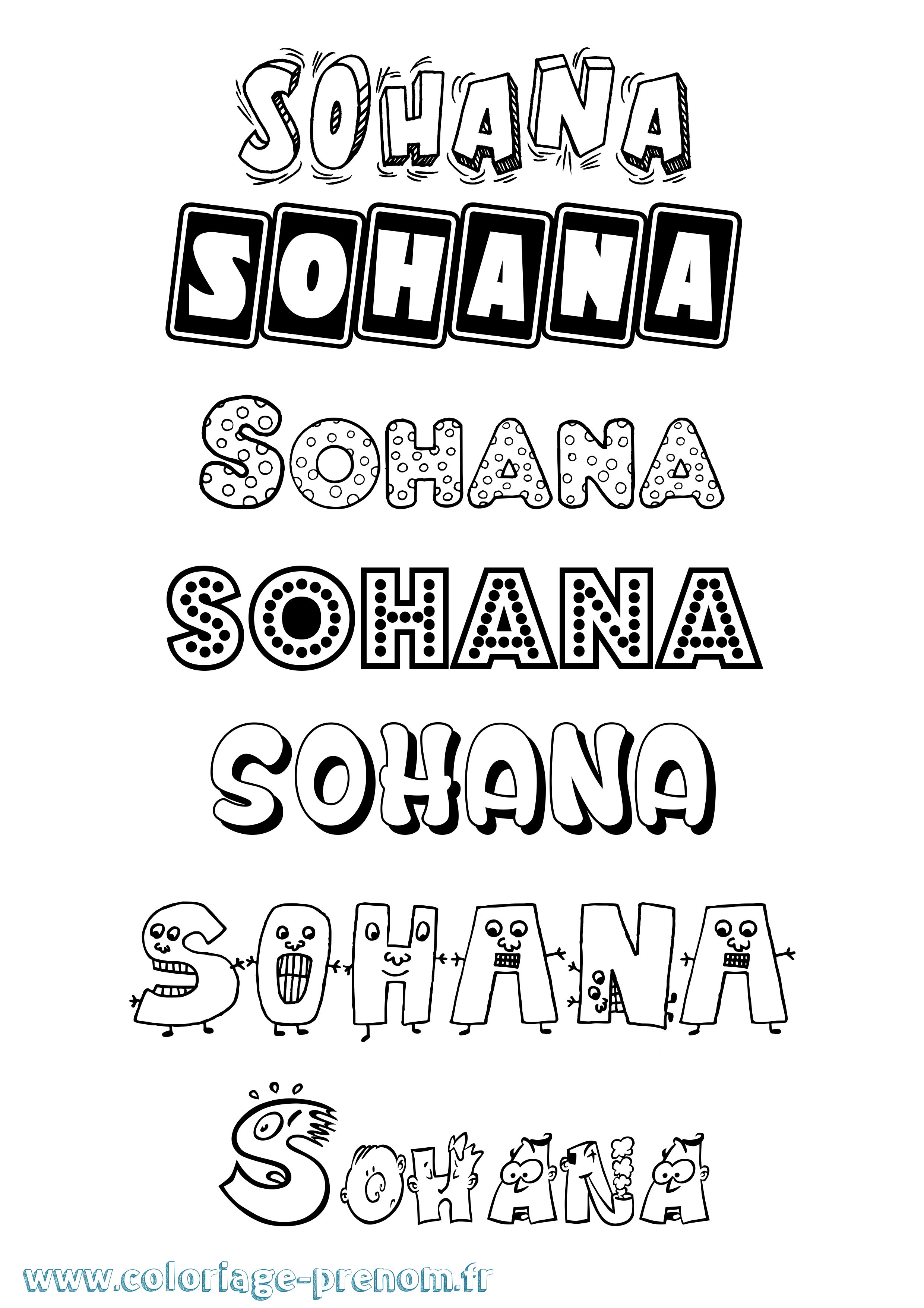 Coloriage Sohana Fun Coloriage prénom Sohana Fun