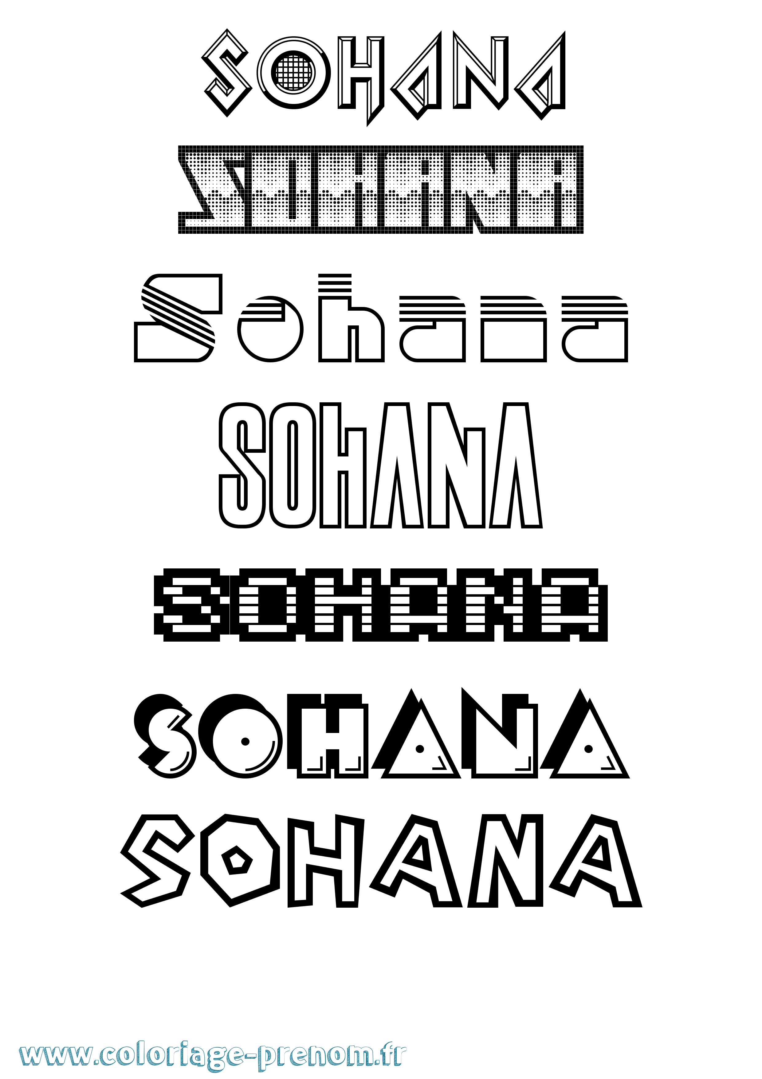 Coloriage Sohana Jeux Vidéos Coloriage prénom Sohana Jeux Vidéos