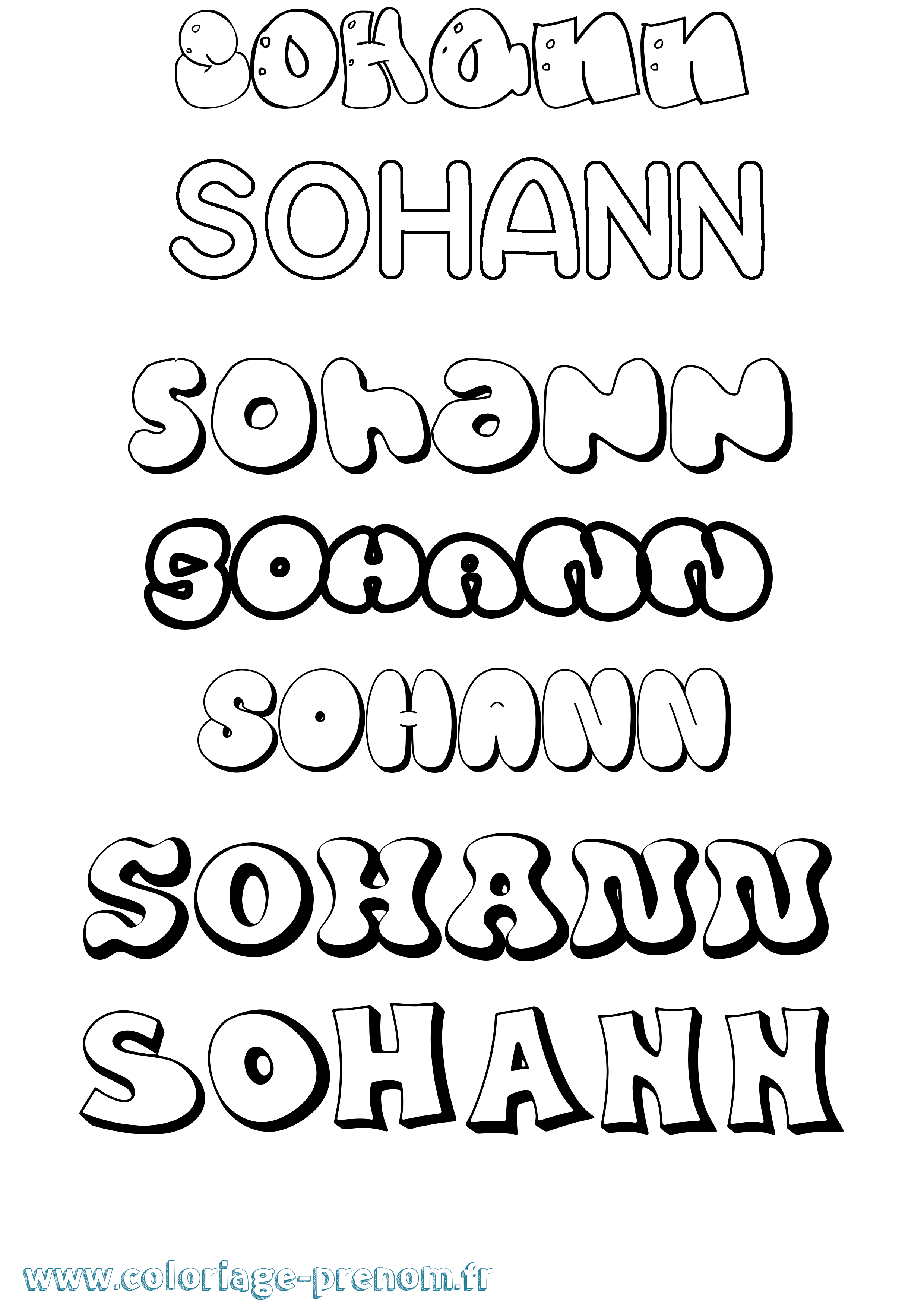 Coloriage Sohann Bubble Coloriage prénom Sohann Bubble