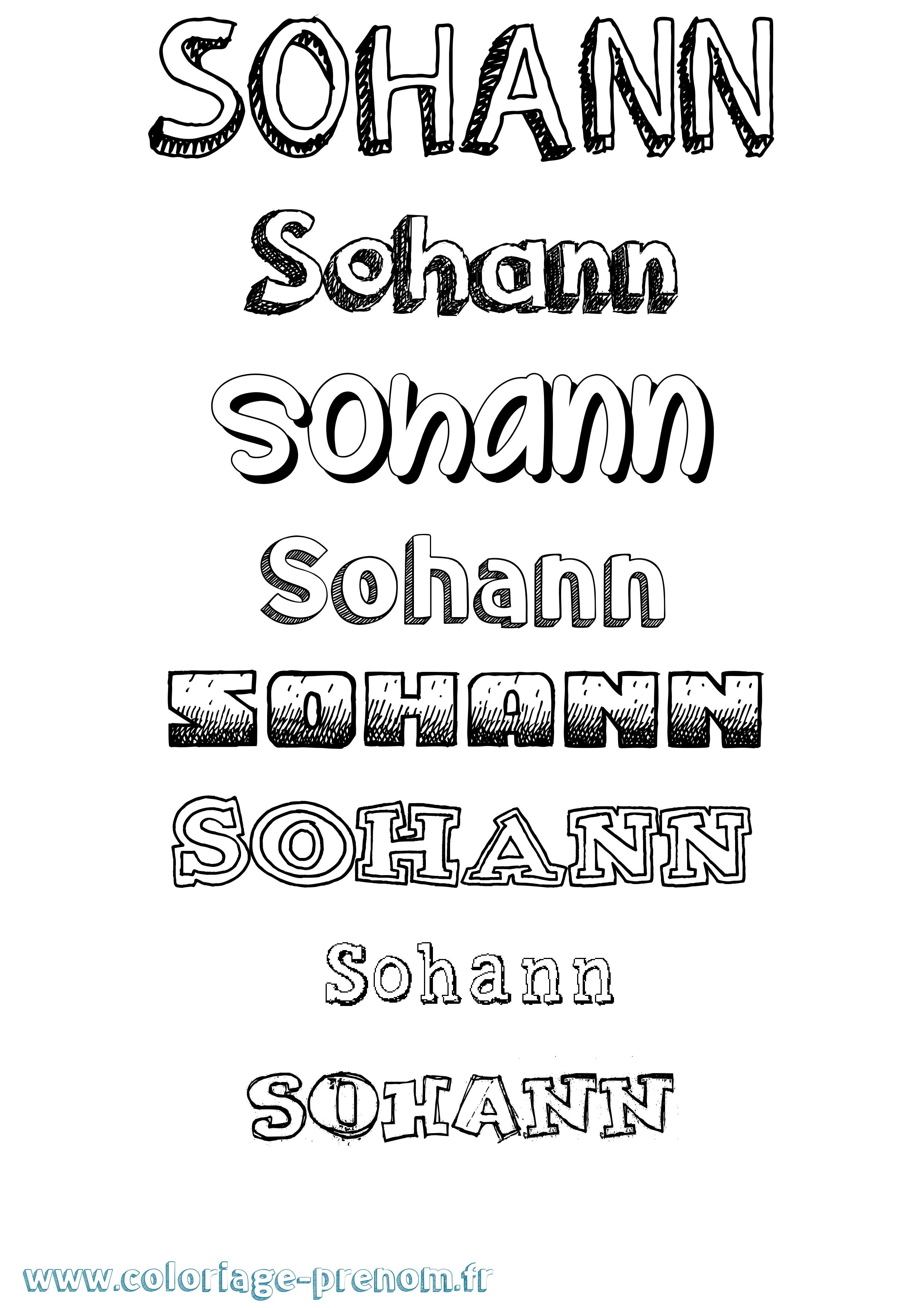 Coloriage Sohann Dessiné Coloriage prénom Sohann Dessiné