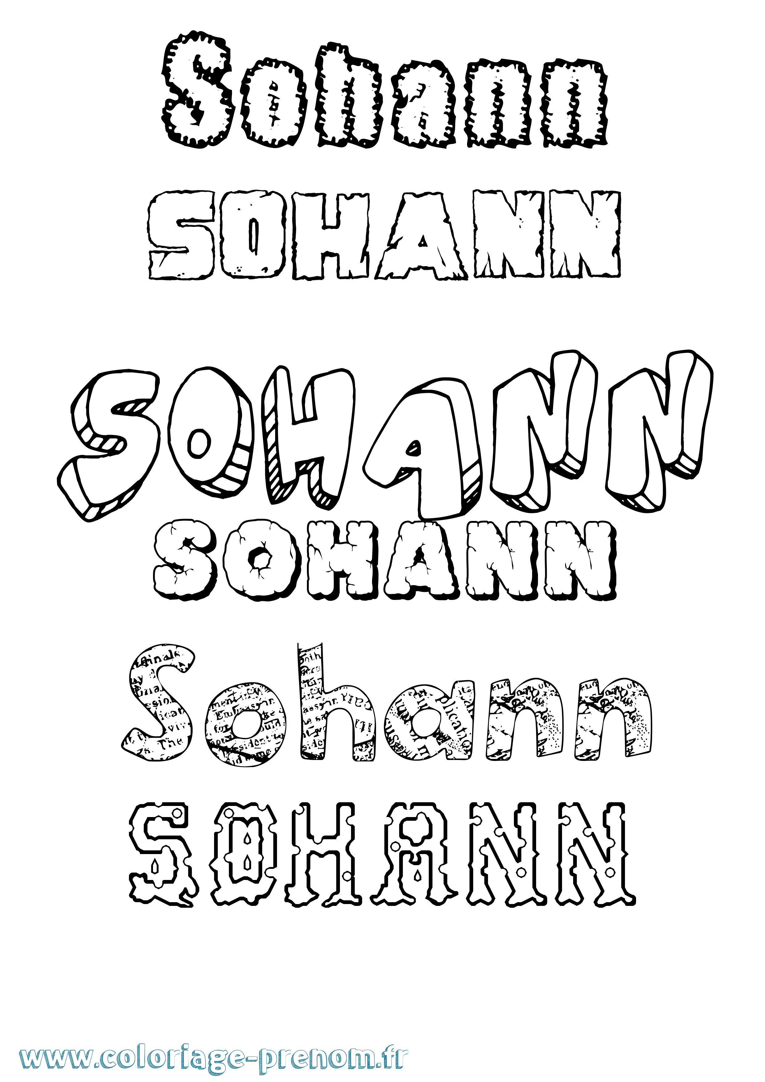 Coloriage Sohann Destructuré Coloriage prénom Sohann Destructuré
