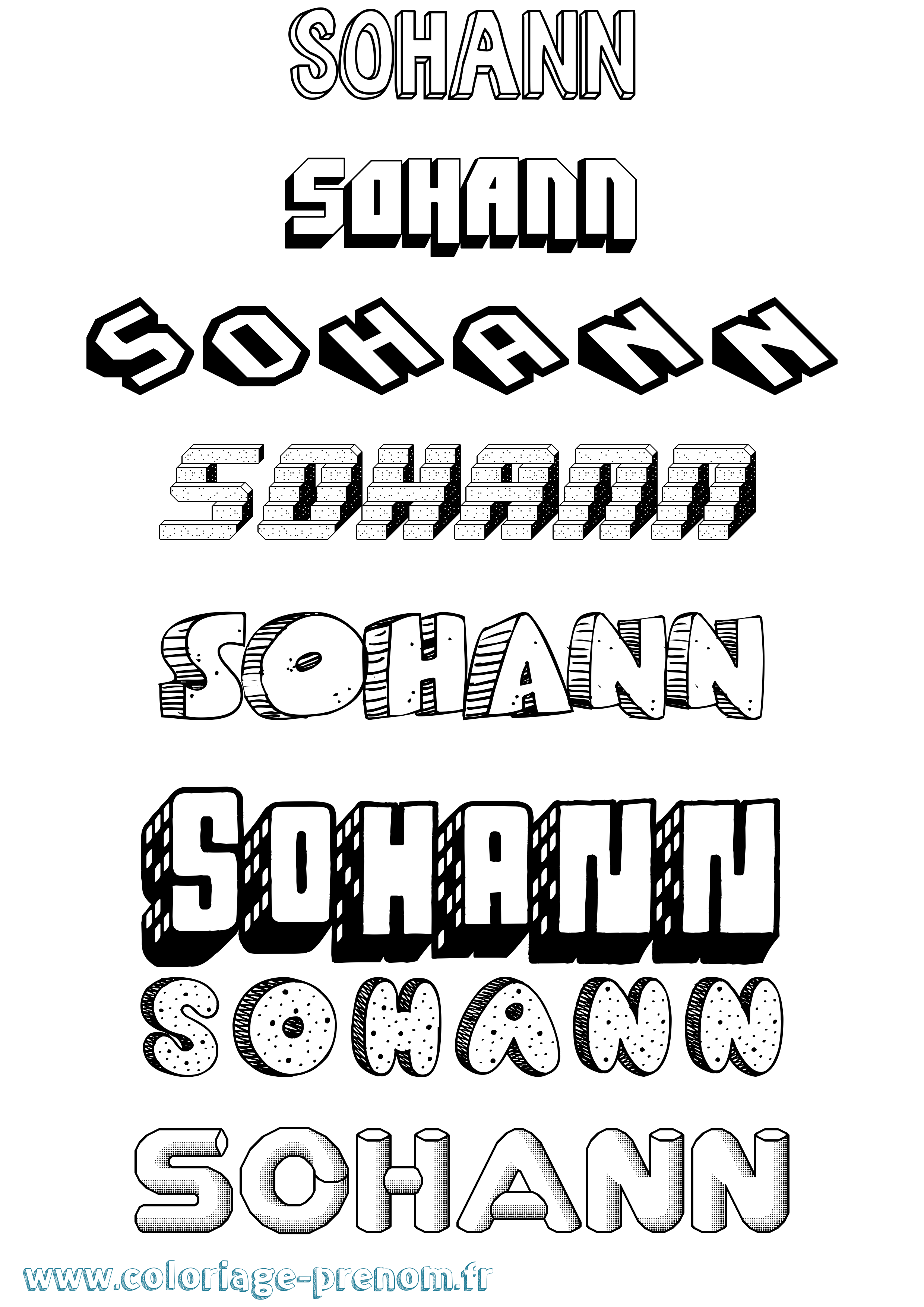 Coloriage Sohann Effet 3D Coloriage prénom Sohann Effet 3D