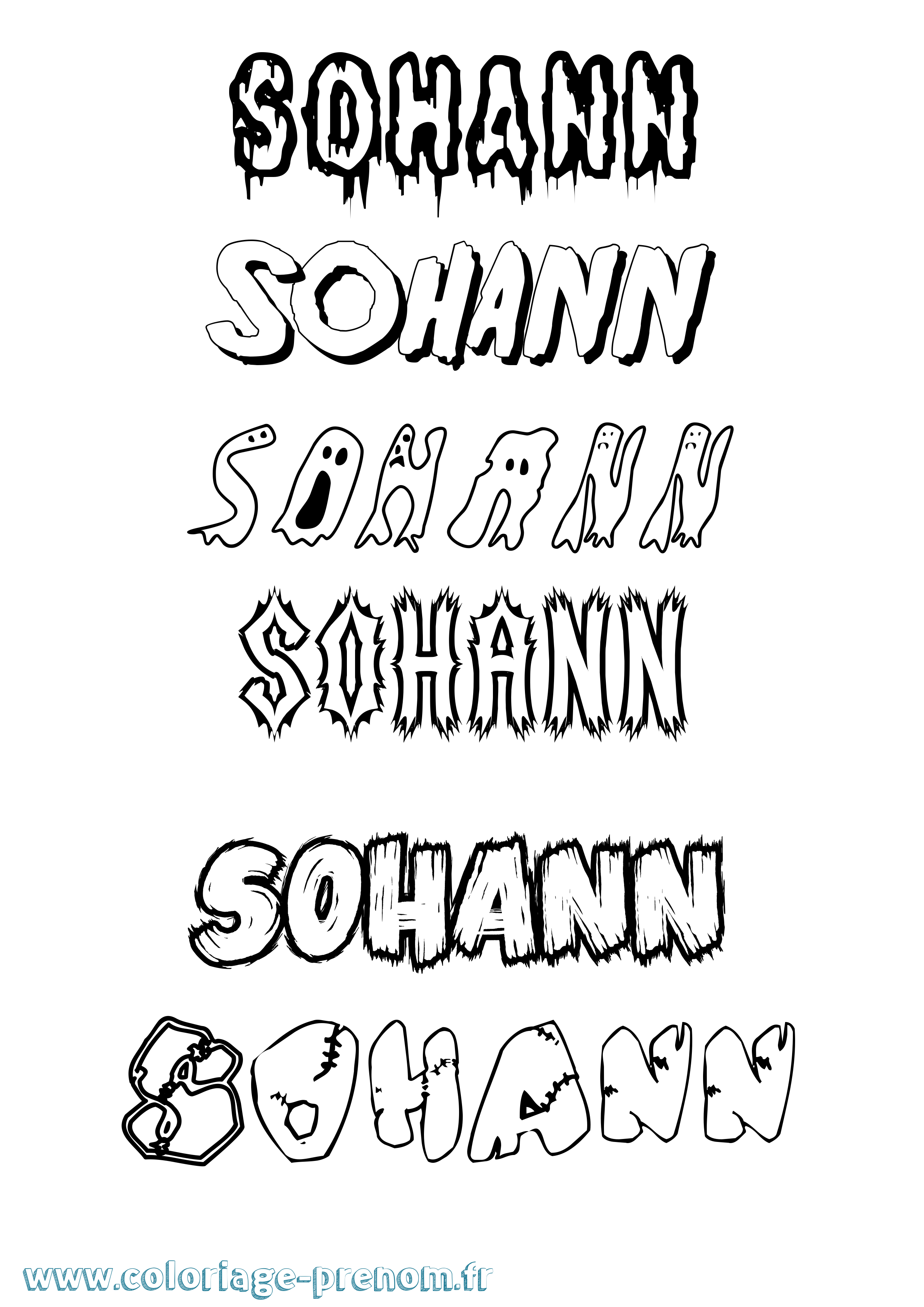 Coloriage Sohann Frisson Coloriage prénom Sohann Frisson
