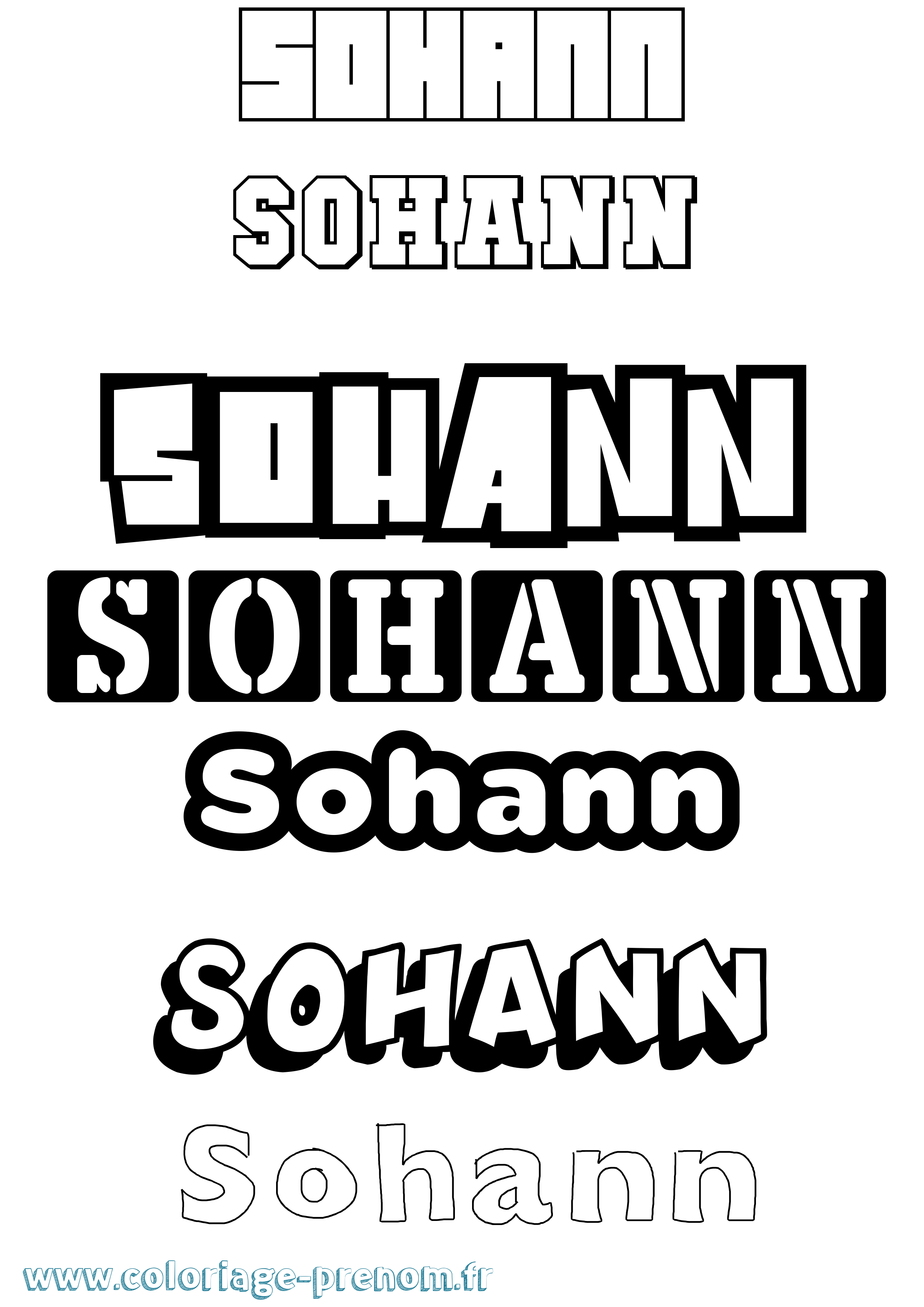 Coloriage Sohann Simple Coloriage prénom Sohann Simple