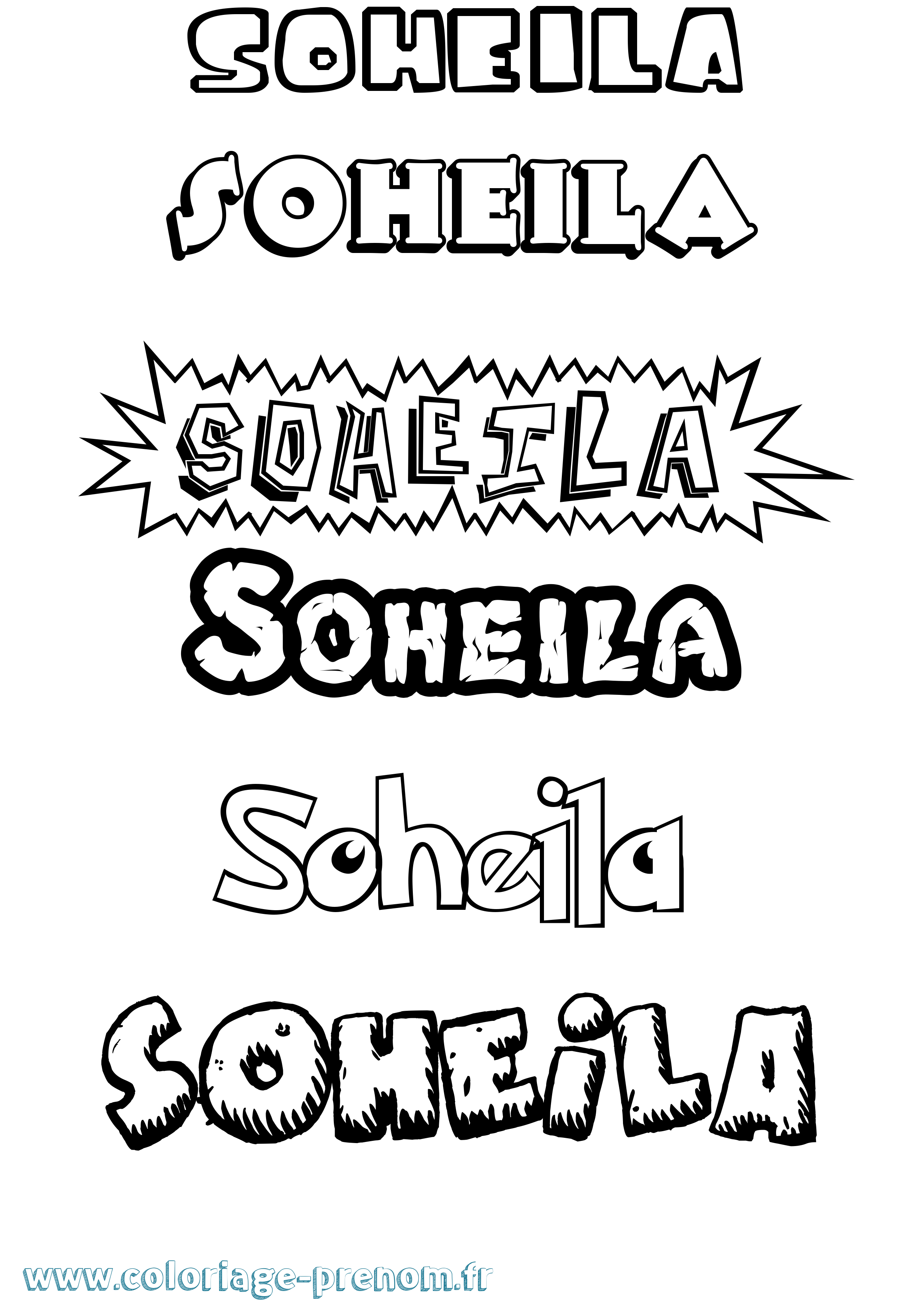 Coloriage Soheila Dessin Animé Coloriage prénom Soheila Dessin Animé