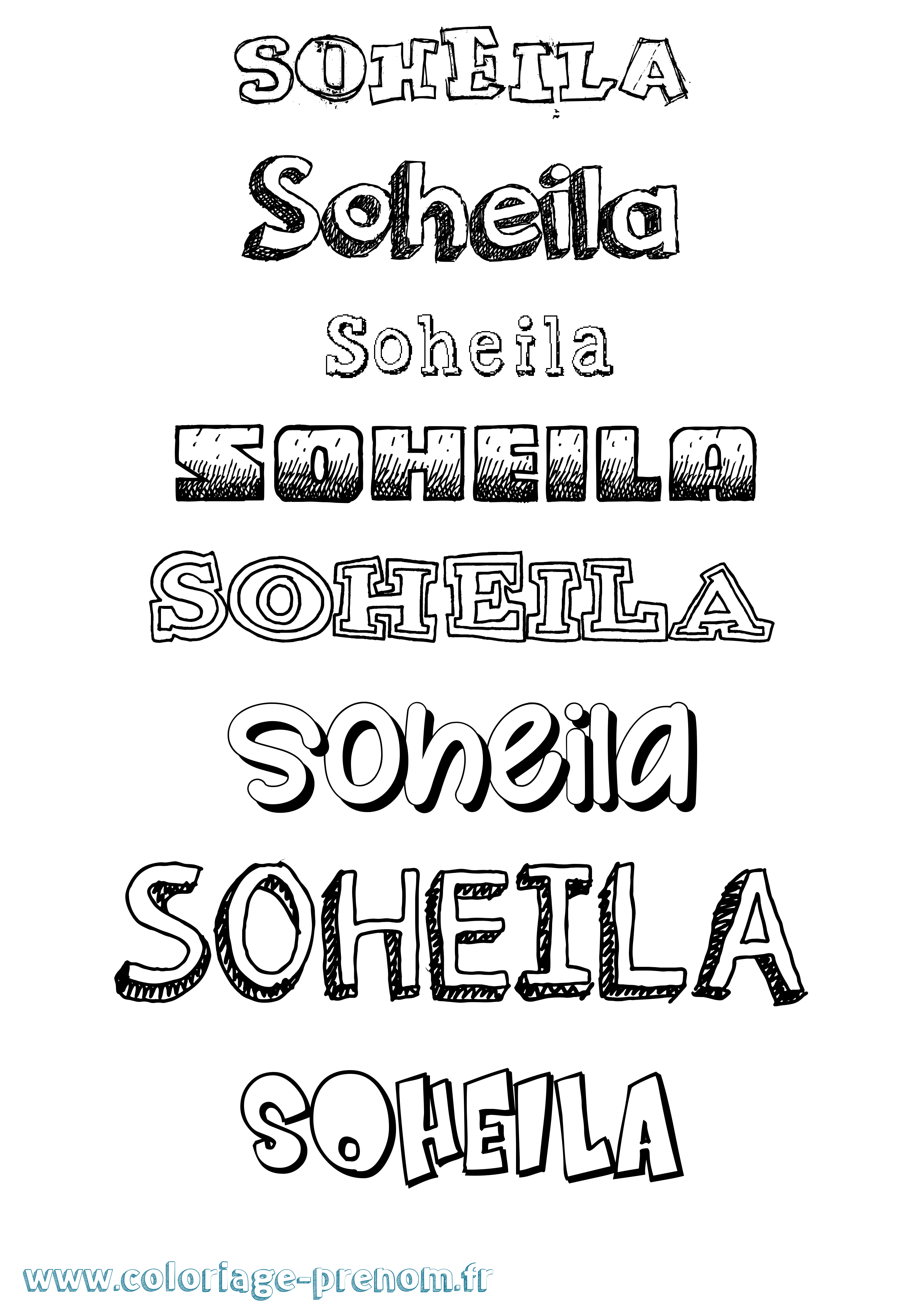 Coloriage Soheila Dessiné Coloriage prénom Soheila Dessiné