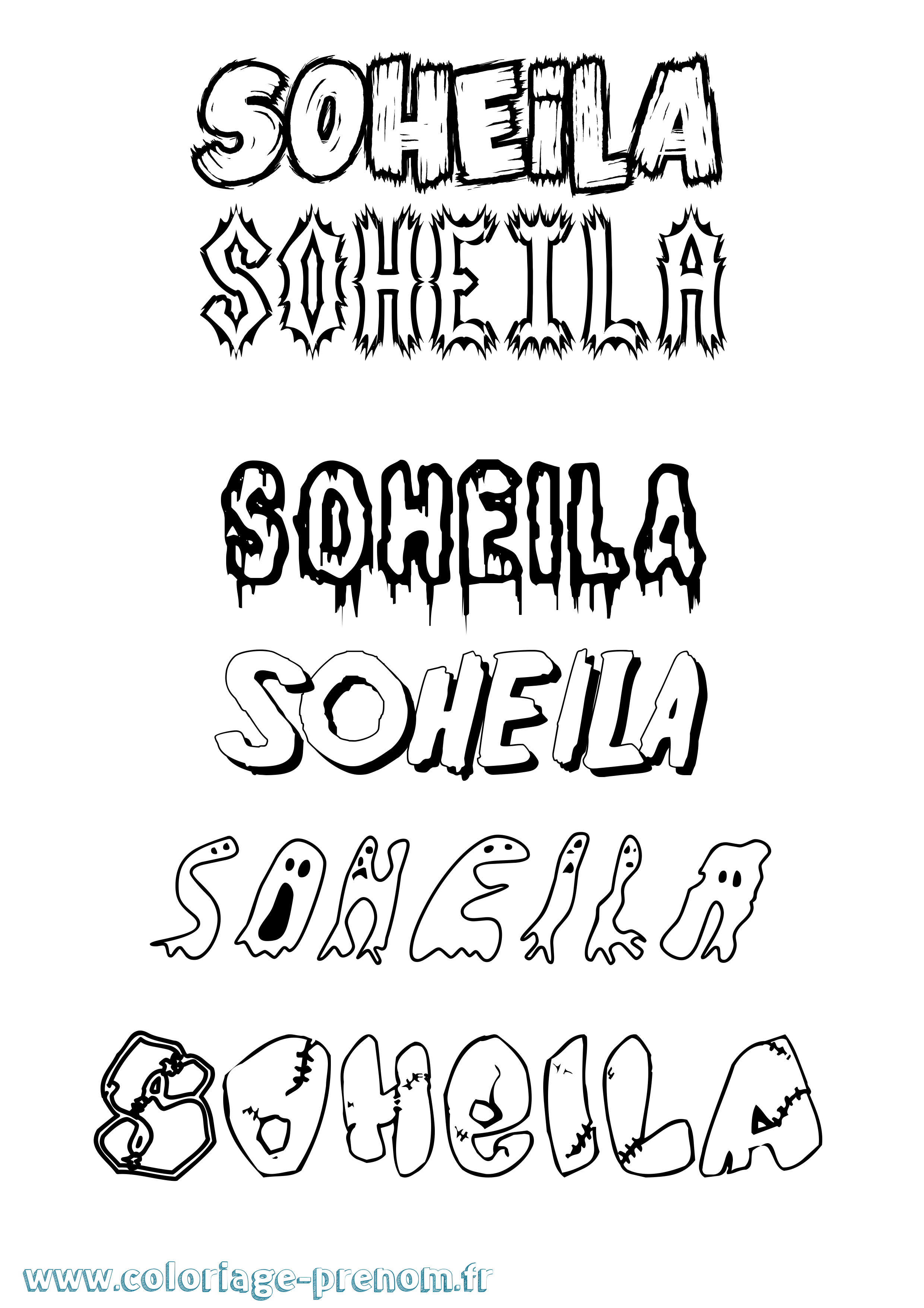 Coloriage Soheila Frisson Coloriage prénom Soheila Frisson