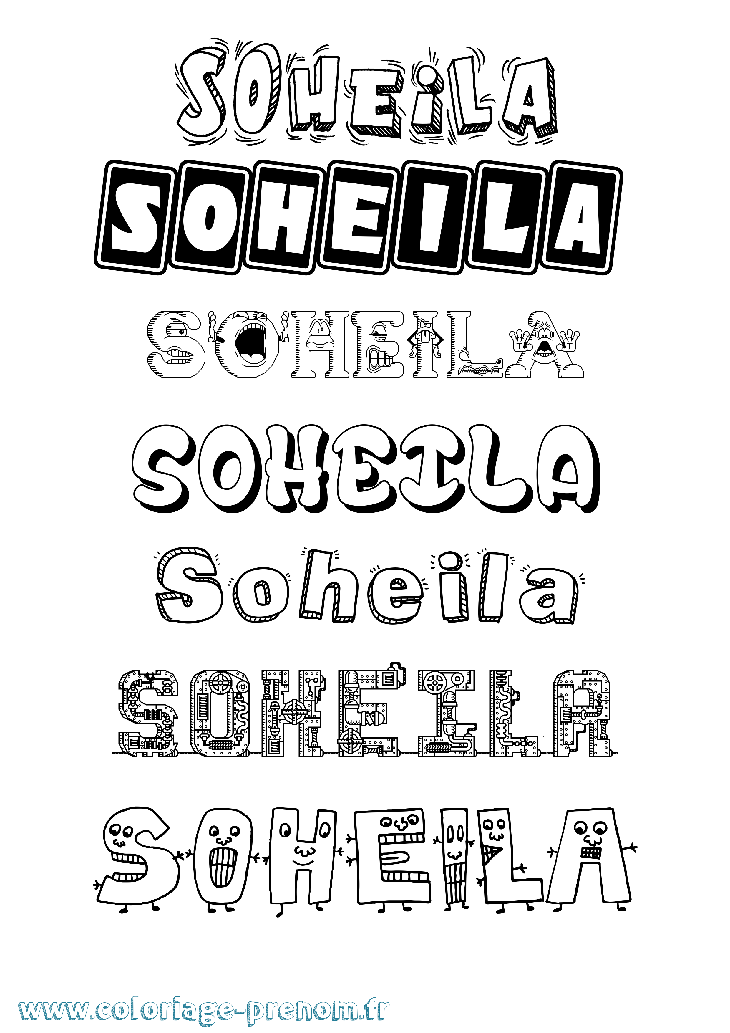 Coloriage Soheila Fun Coloriage prénom Soheila Fun