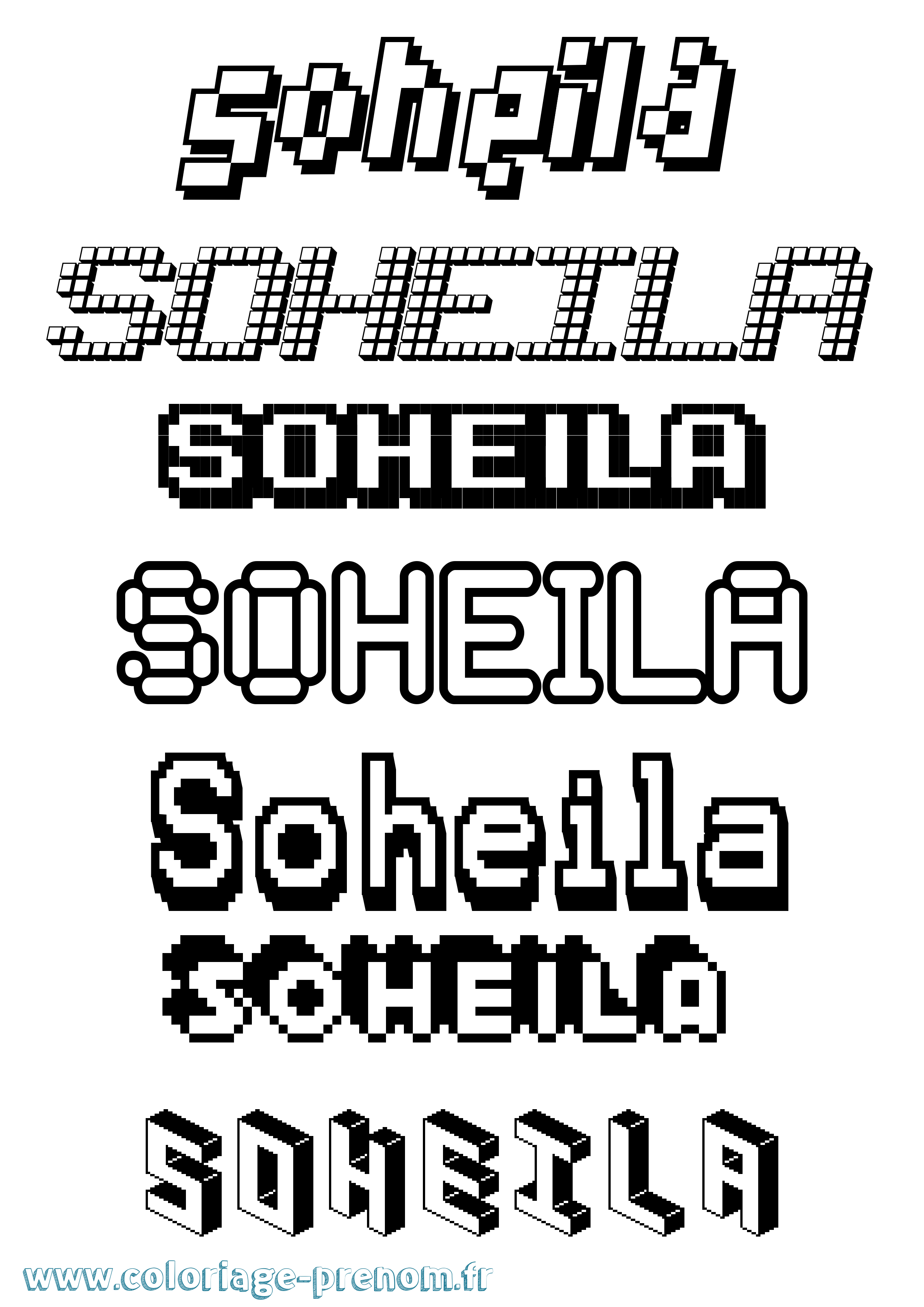 Coloriage Soheila Pixel Coloriage prénom Soheila Pixel