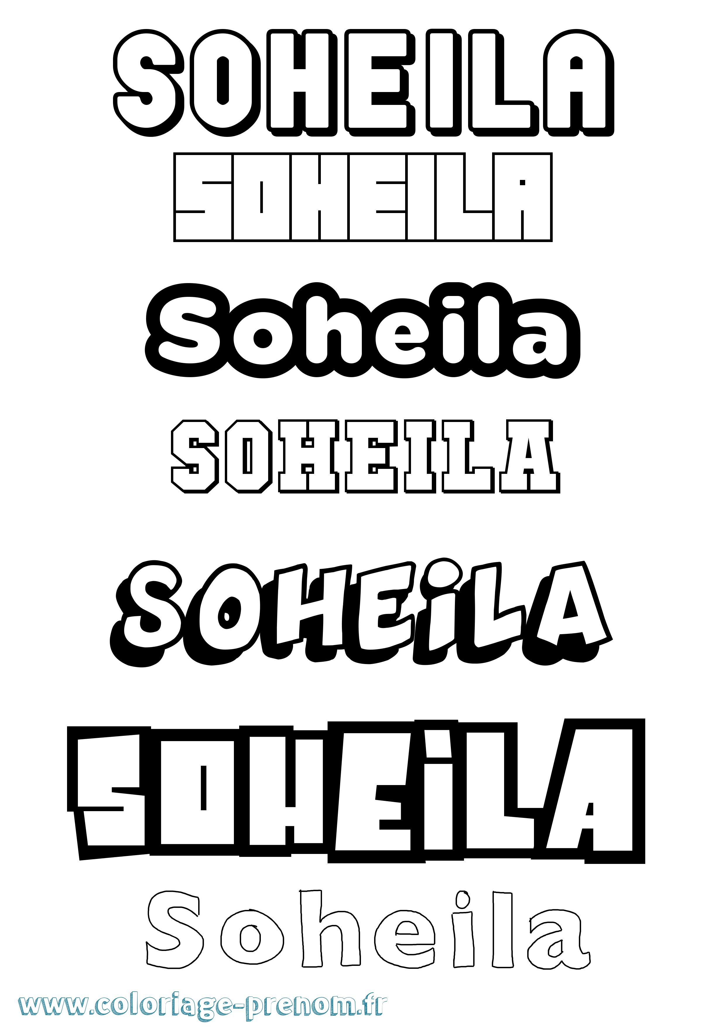 Coloriage Soheila Simple Coloriage prénom Soheila Simple