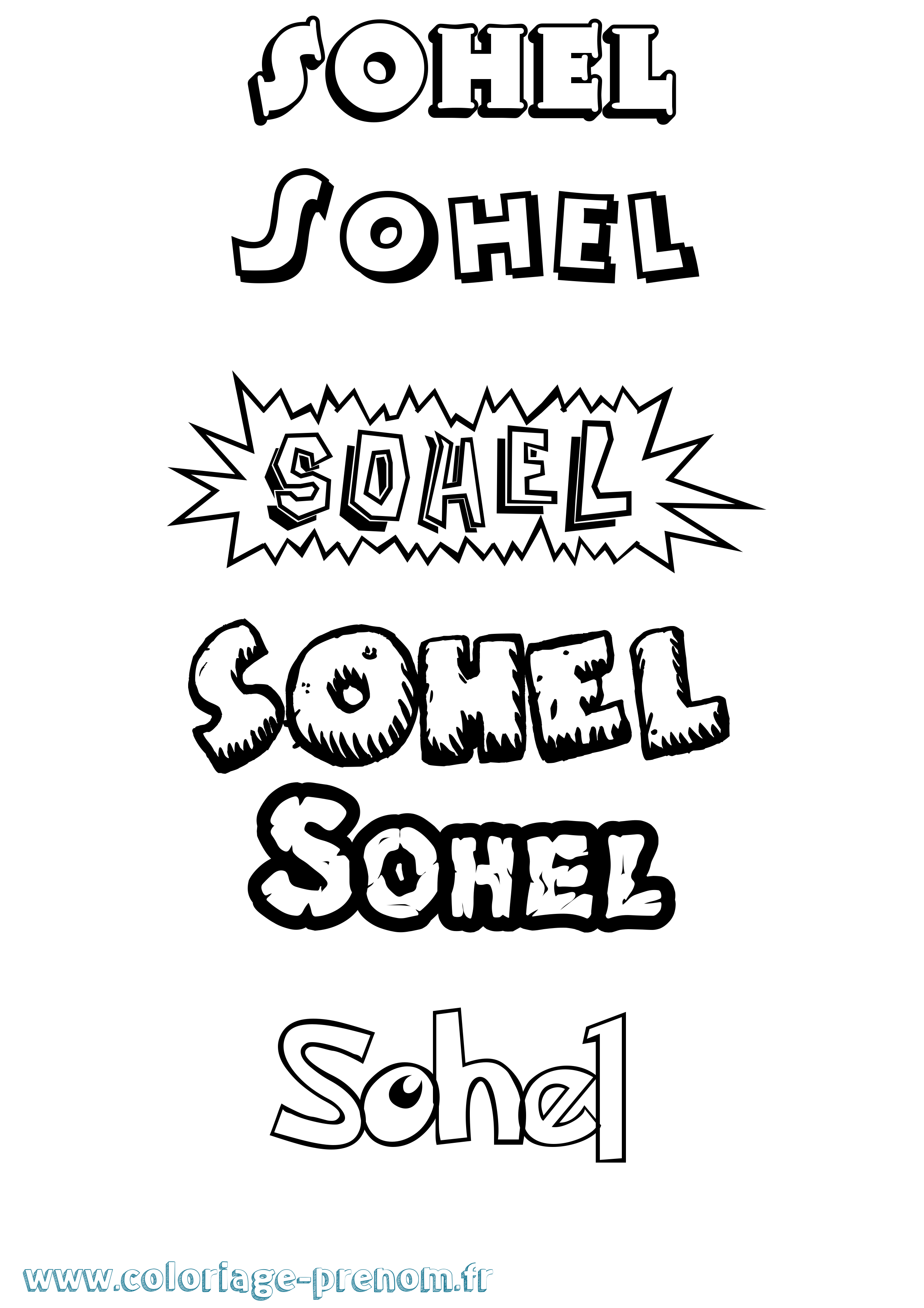 Coloriage Sohel Dessin Animé Coloriage prénom Sohel Dessin Animé