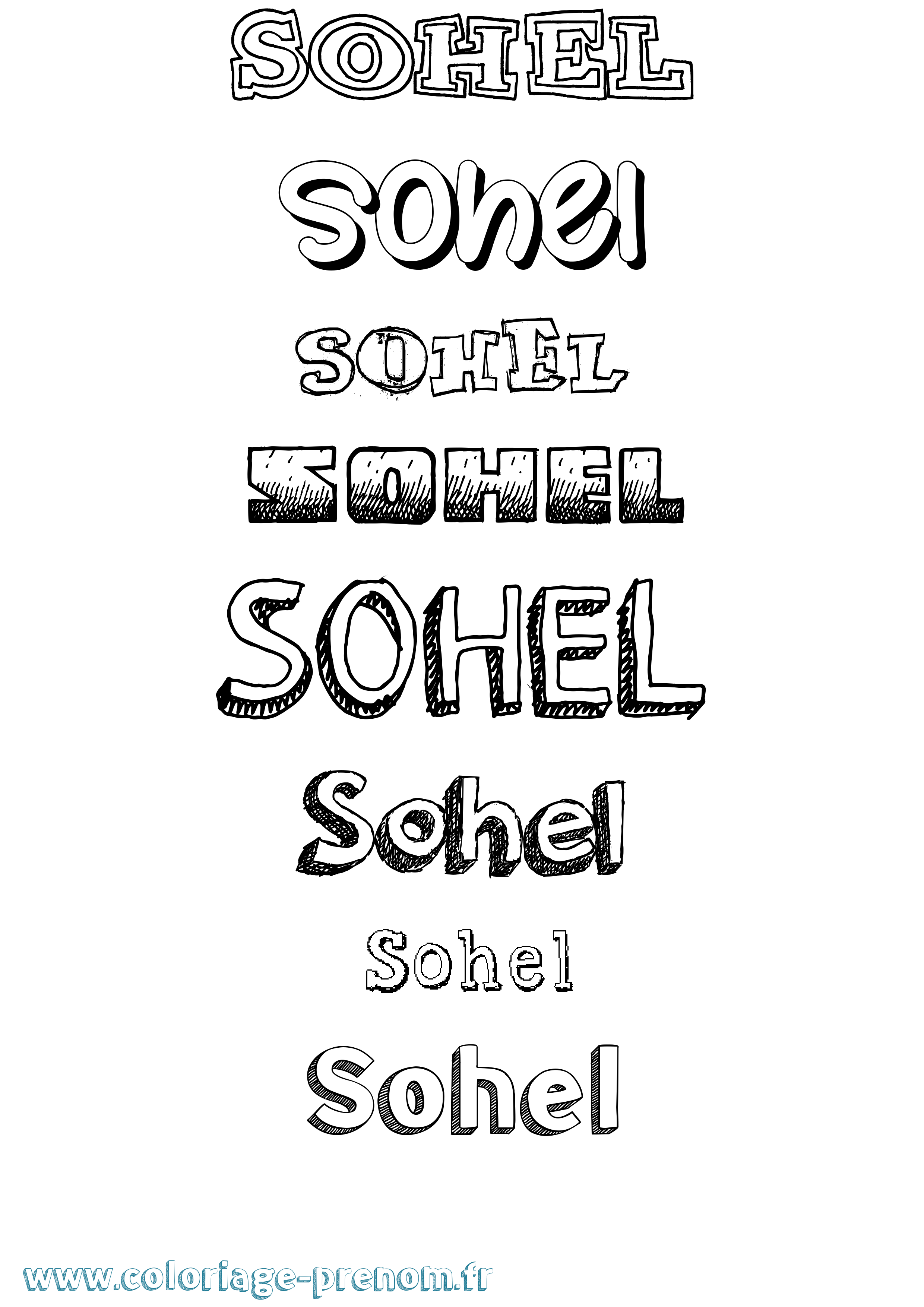 Coloriage Sohel Dessiné Coloriage prénom Sohel Dessiné