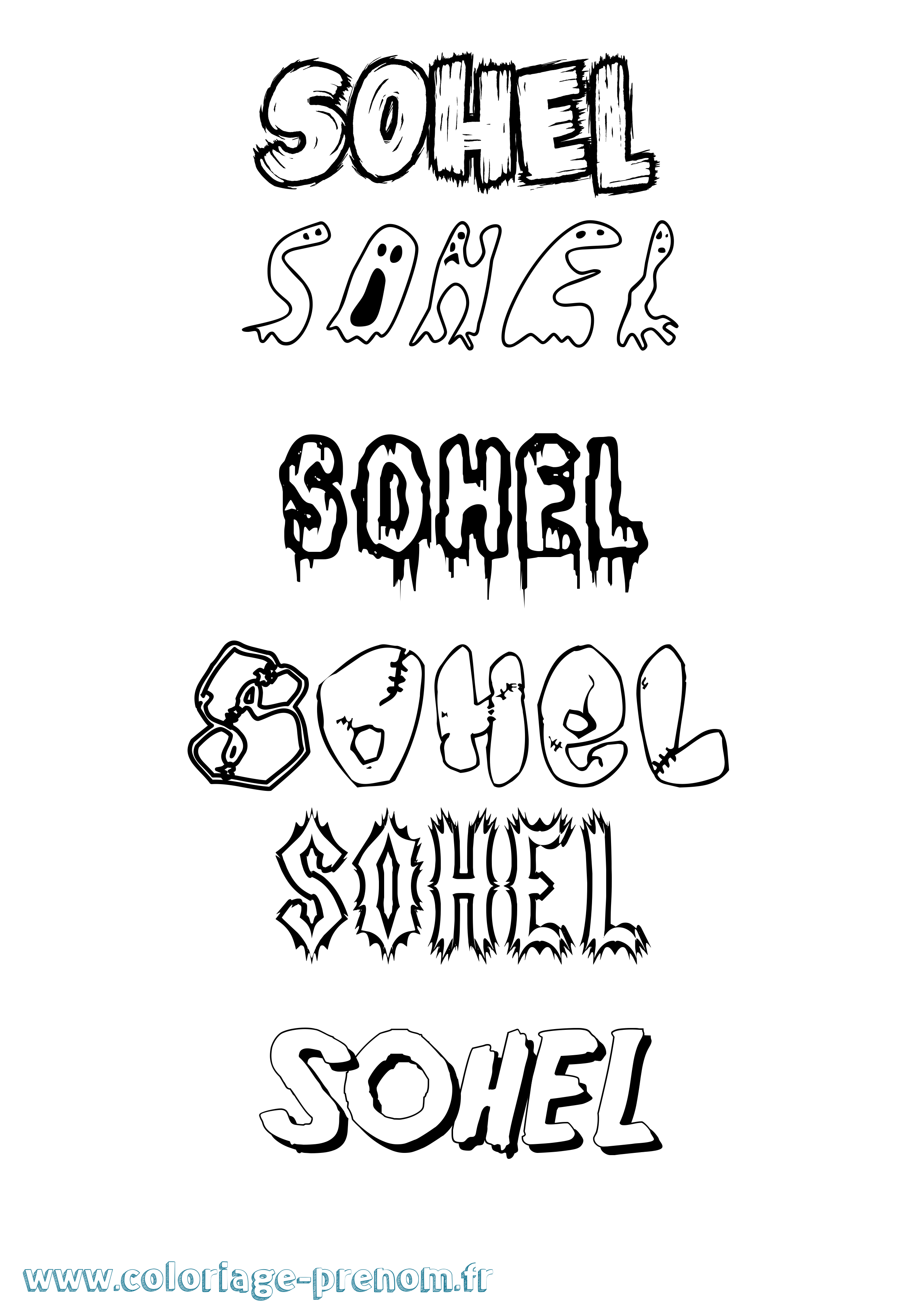 Coloriage Sohel Frisson Coloriage prénom Sohel Frisson