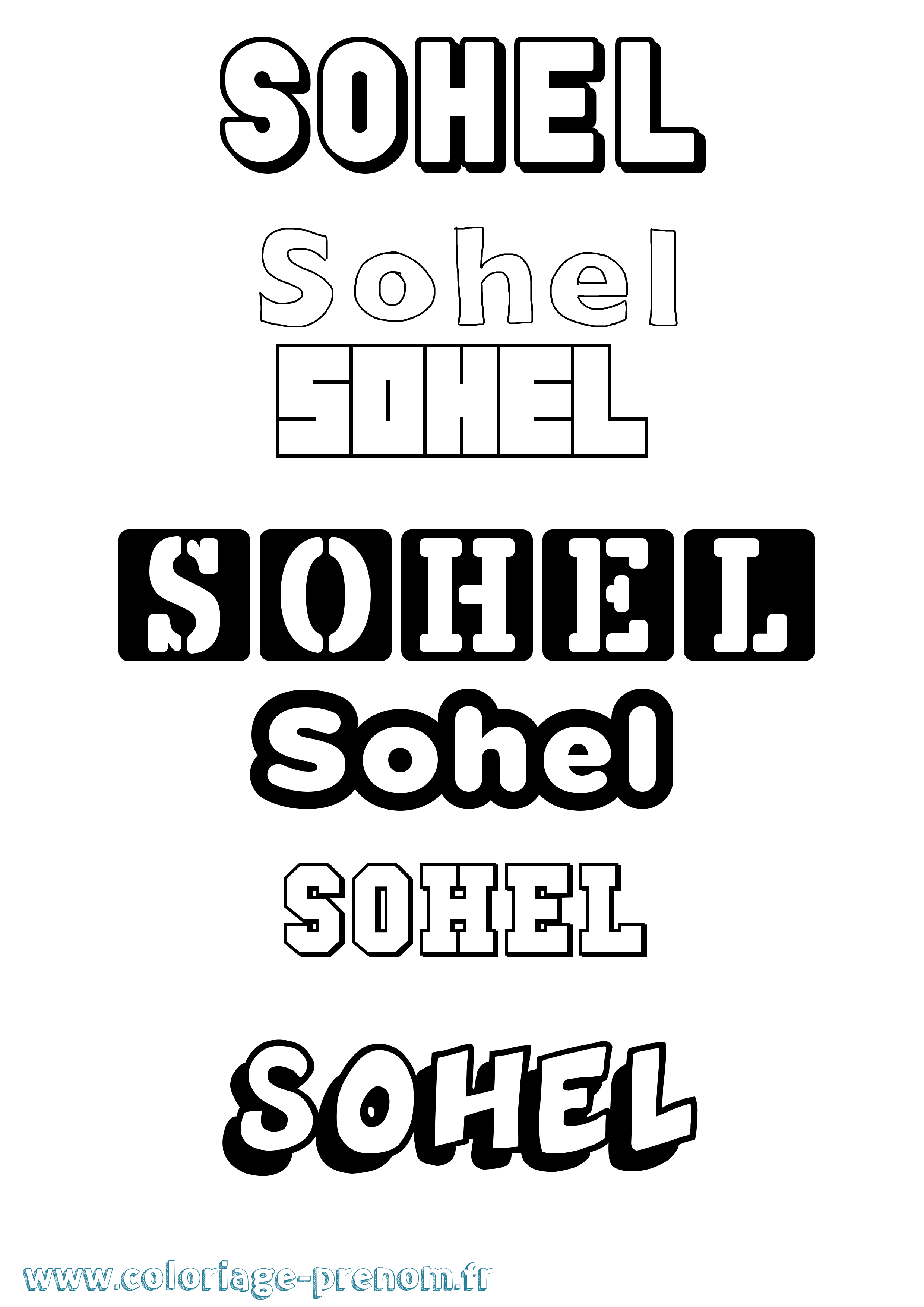 Coloriage Sohel Simple Coloriage prénom Sohel Simple