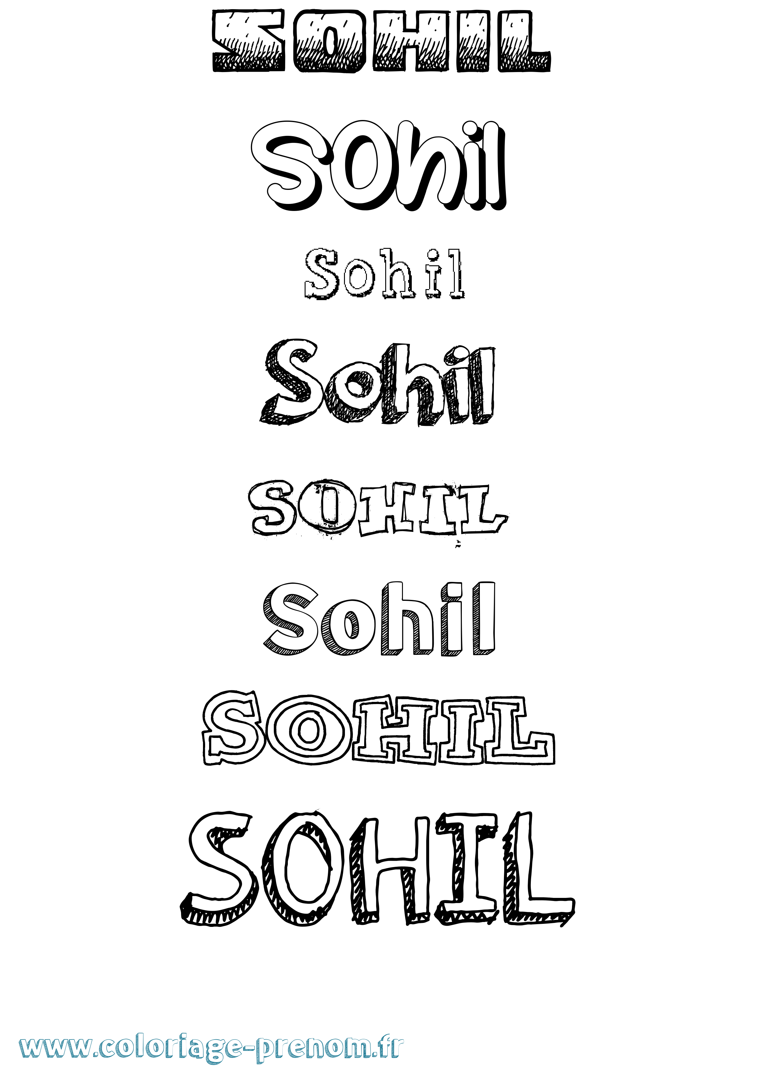 Coloriage Sohil Dessiné Coloriage prénom Sohil Dessiné