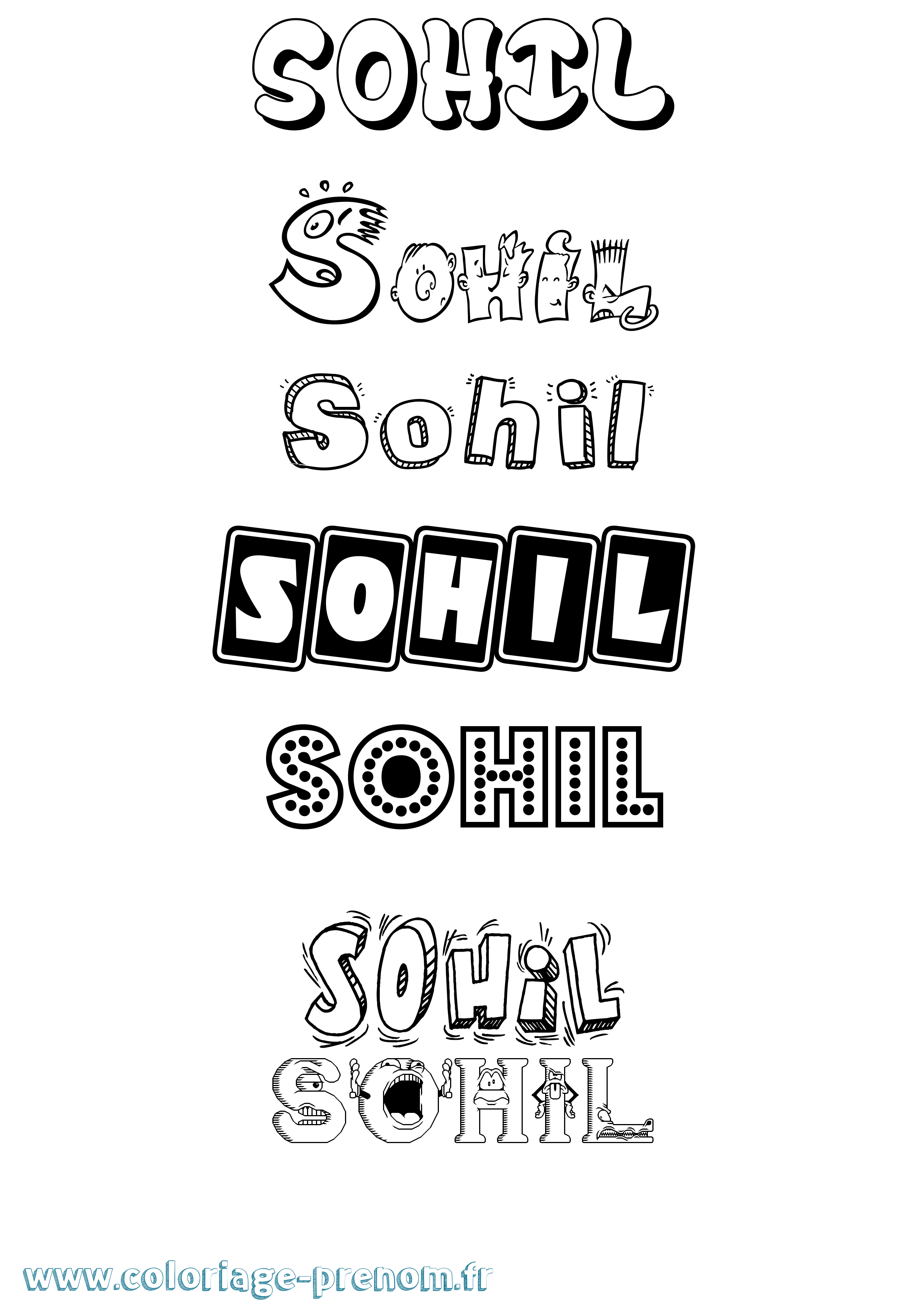 Coloriage Sohil Fun Coloriage prénom Sohil Fun