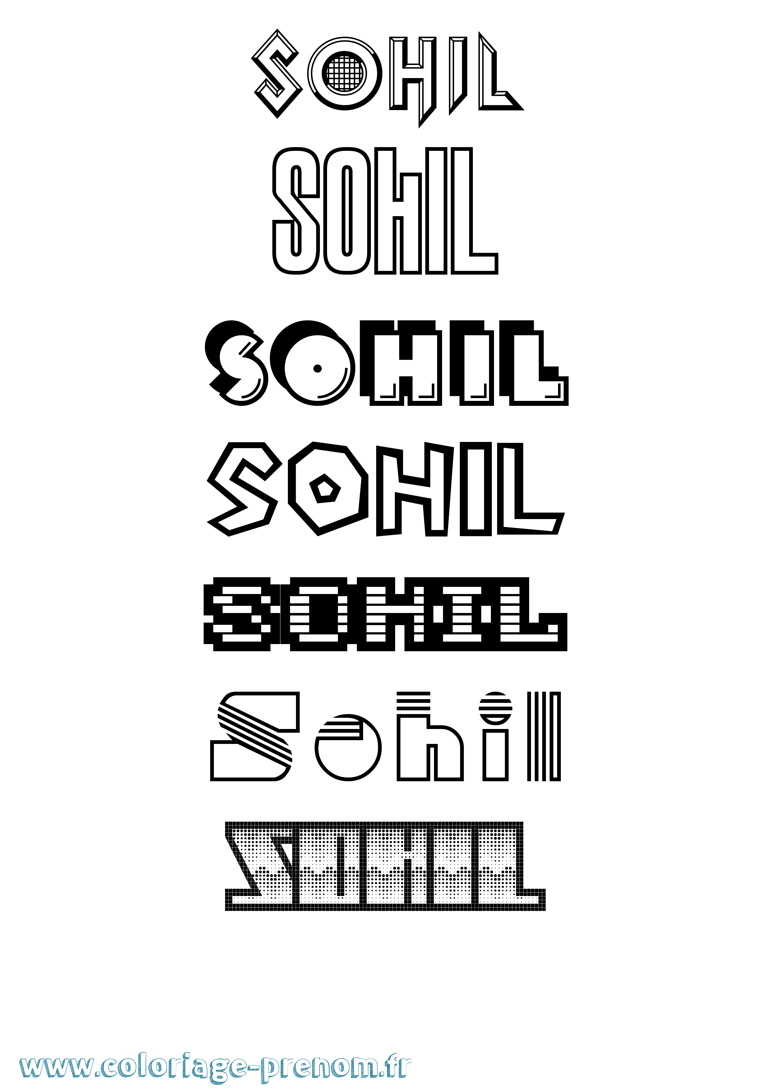 Coloriage Sohil Jeux Vidéos Coloriage prénom Sohil Jeux Vidéos