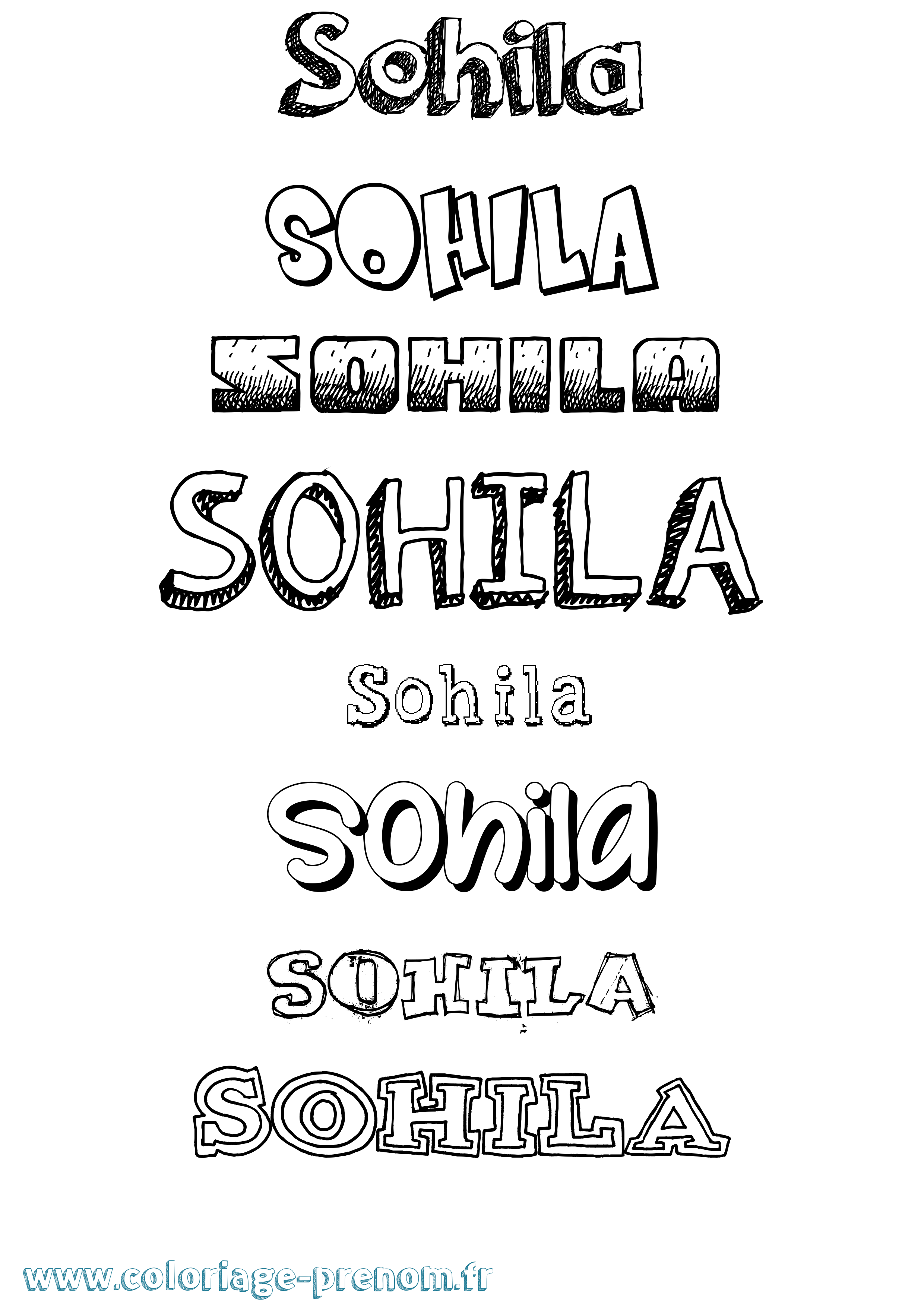 Coloriage Sohila Dessiné Coloriage prénom Sohila Dessiné