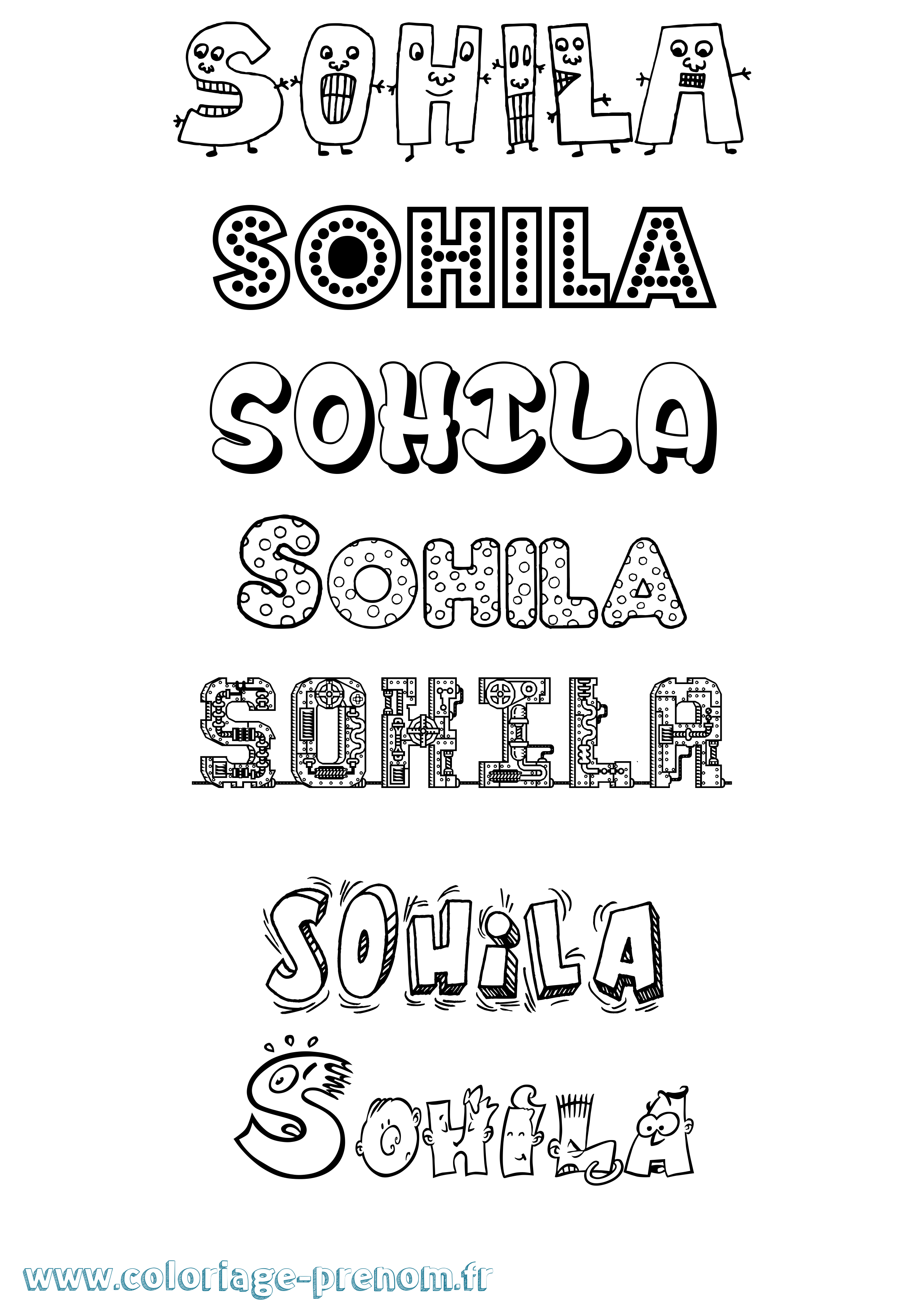 Coloriage Sohila Fun Coloriage prénom Sohila Fun
