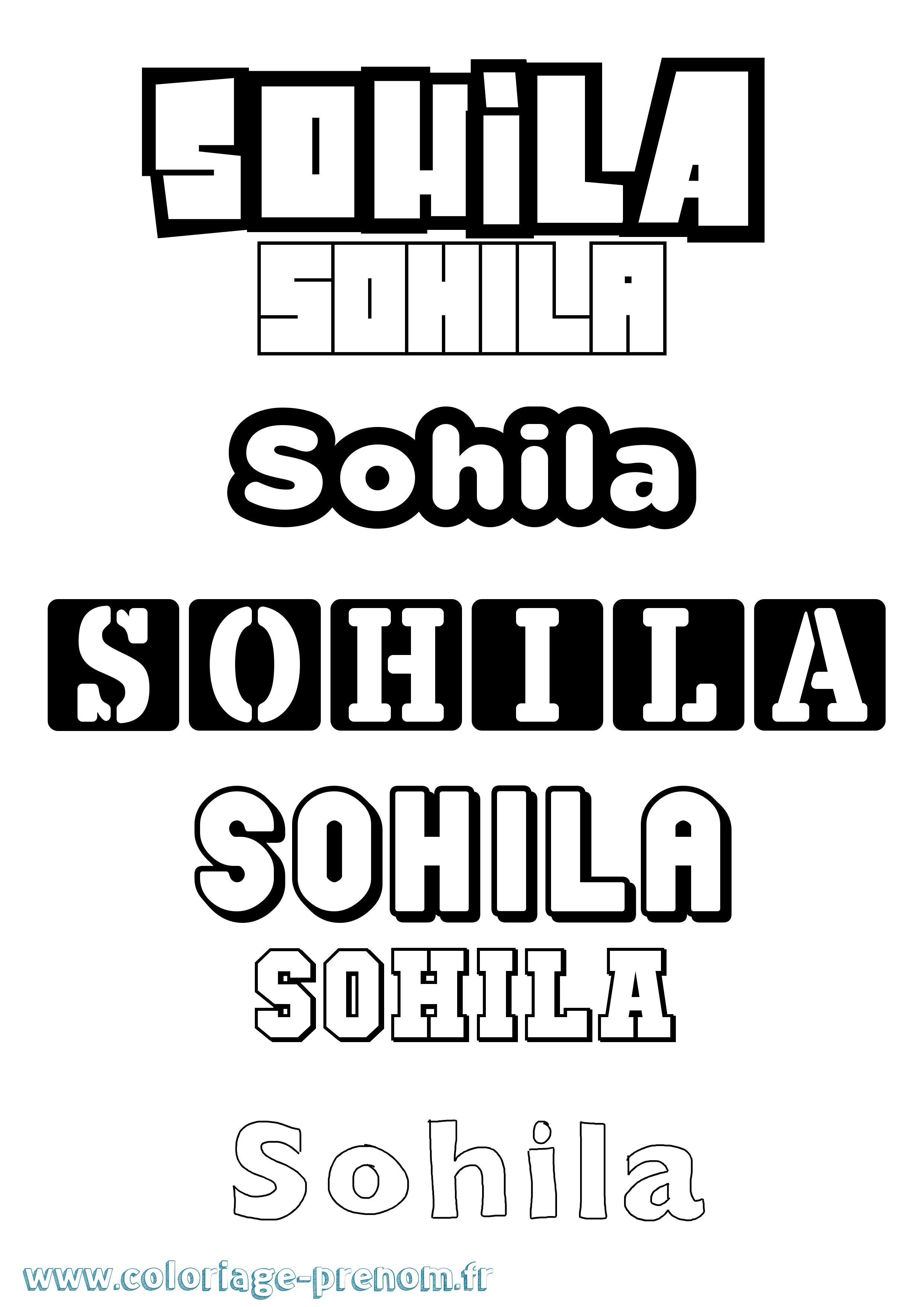 Coloriage Sohila Simple Coloriage prénom Sohila Simple