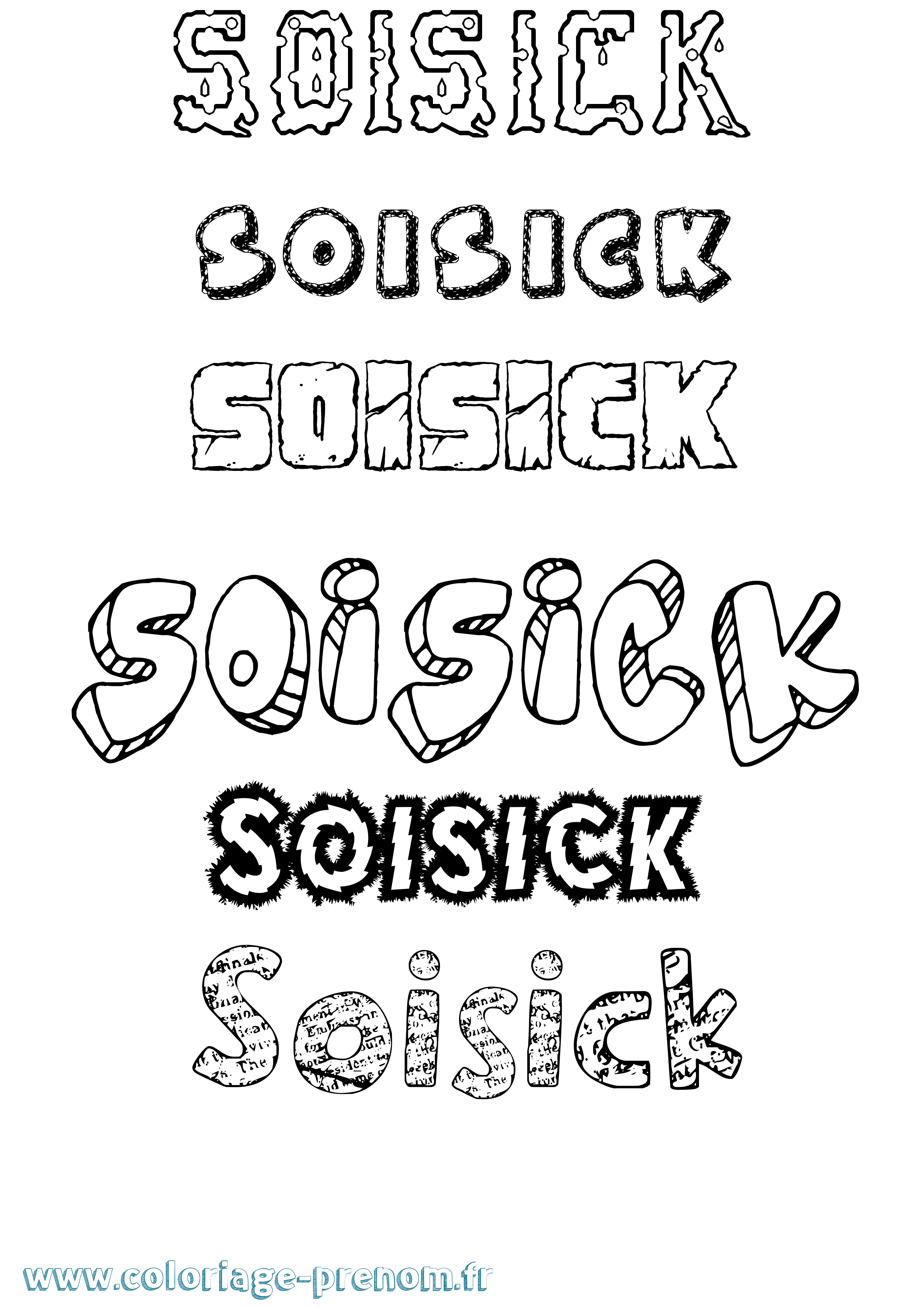 Coloriage Soisick Destructuré Coloriage prénom Soisick Destructuré