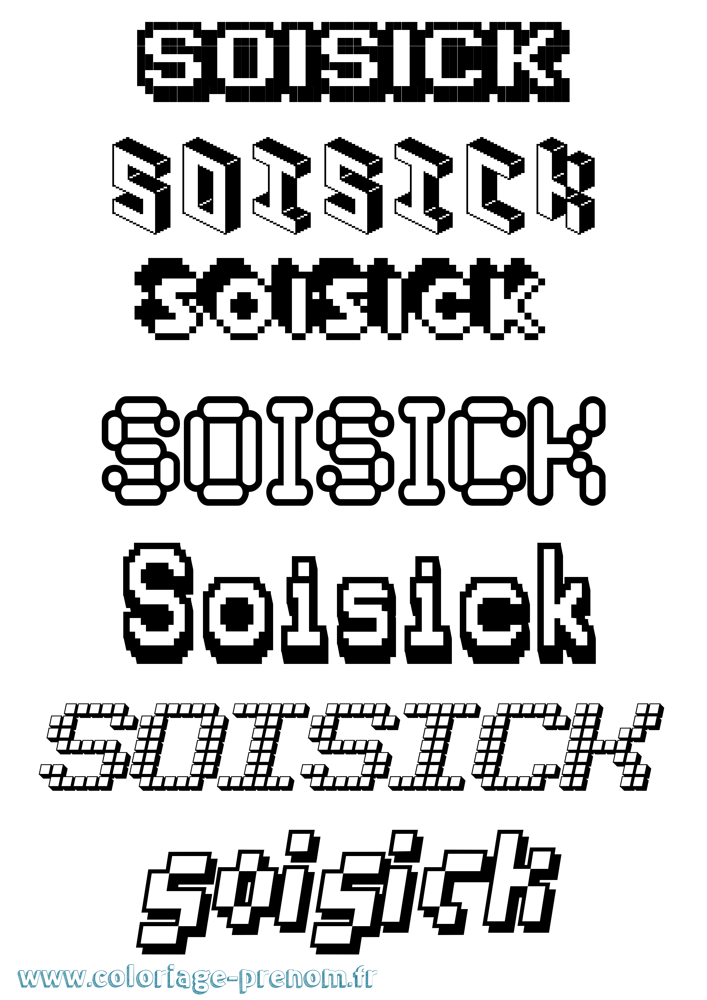Coloriage Soisick Pixel Coloriage prénom Soisick Pixel