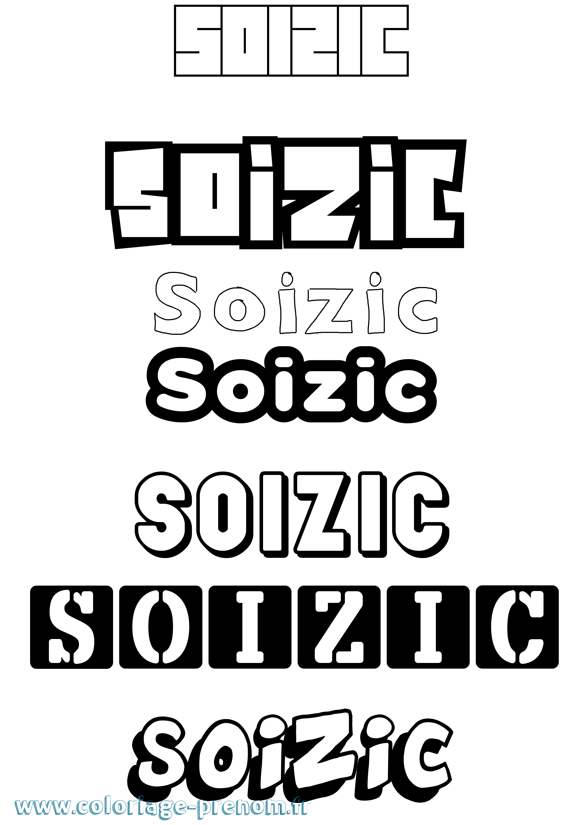Coloriage Soizic Simple Coloriage prénom Soizic Simple