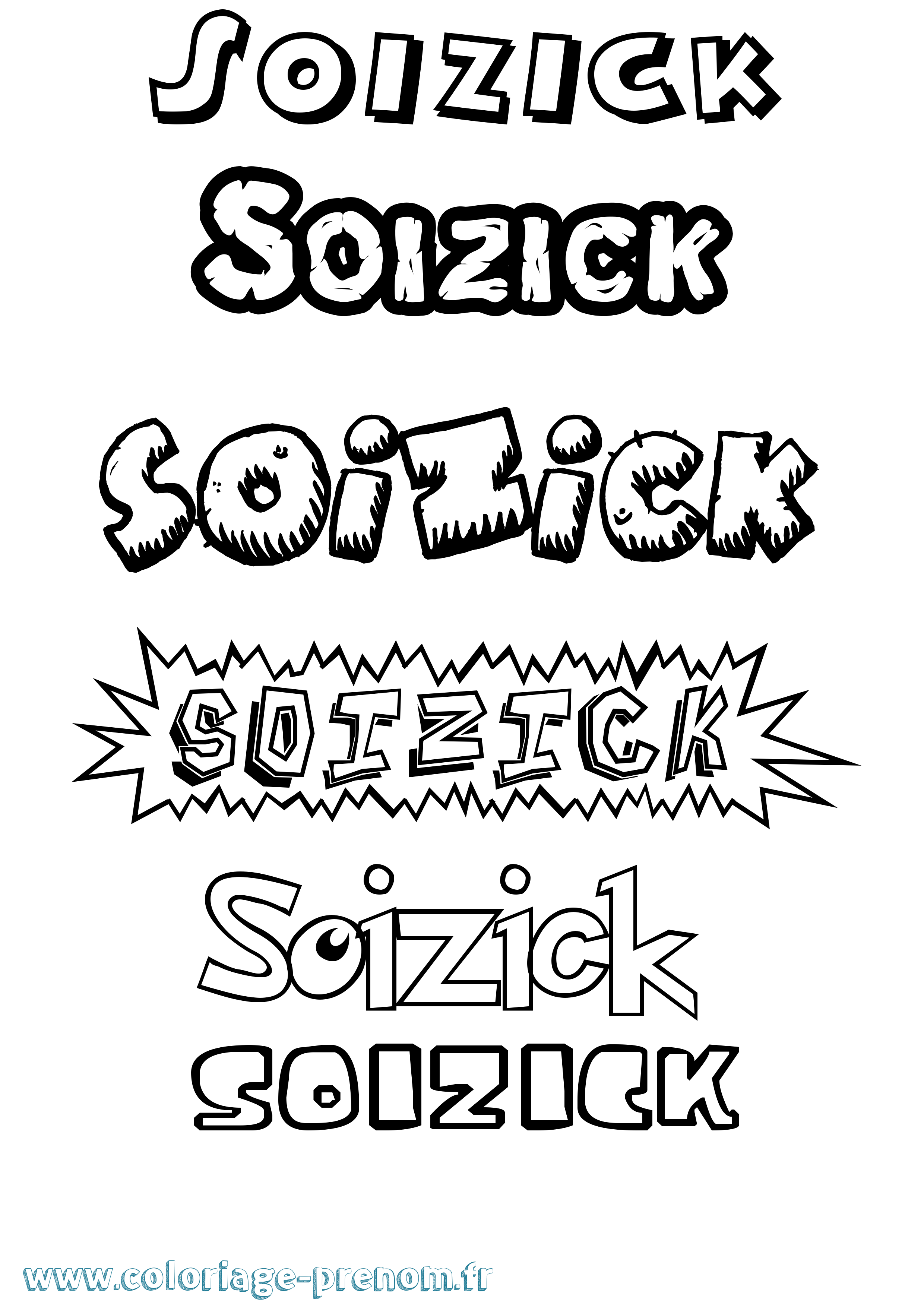 Coloriage Soizick Dessin Animé Coloriage prénom Soizick Dessin Animé