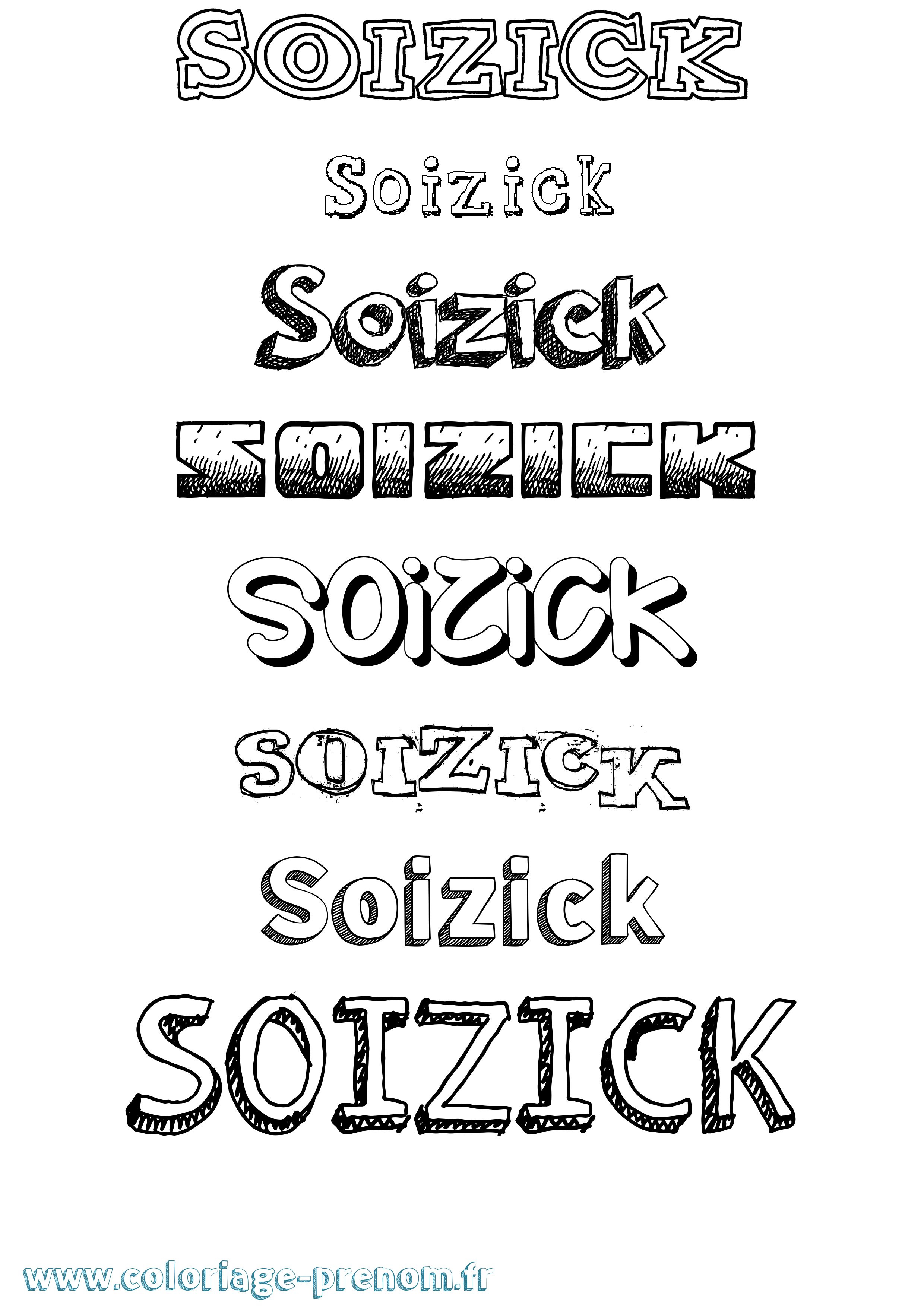Coloriage Soizick Dessiné Coloriage prénom Soizick Dessiné