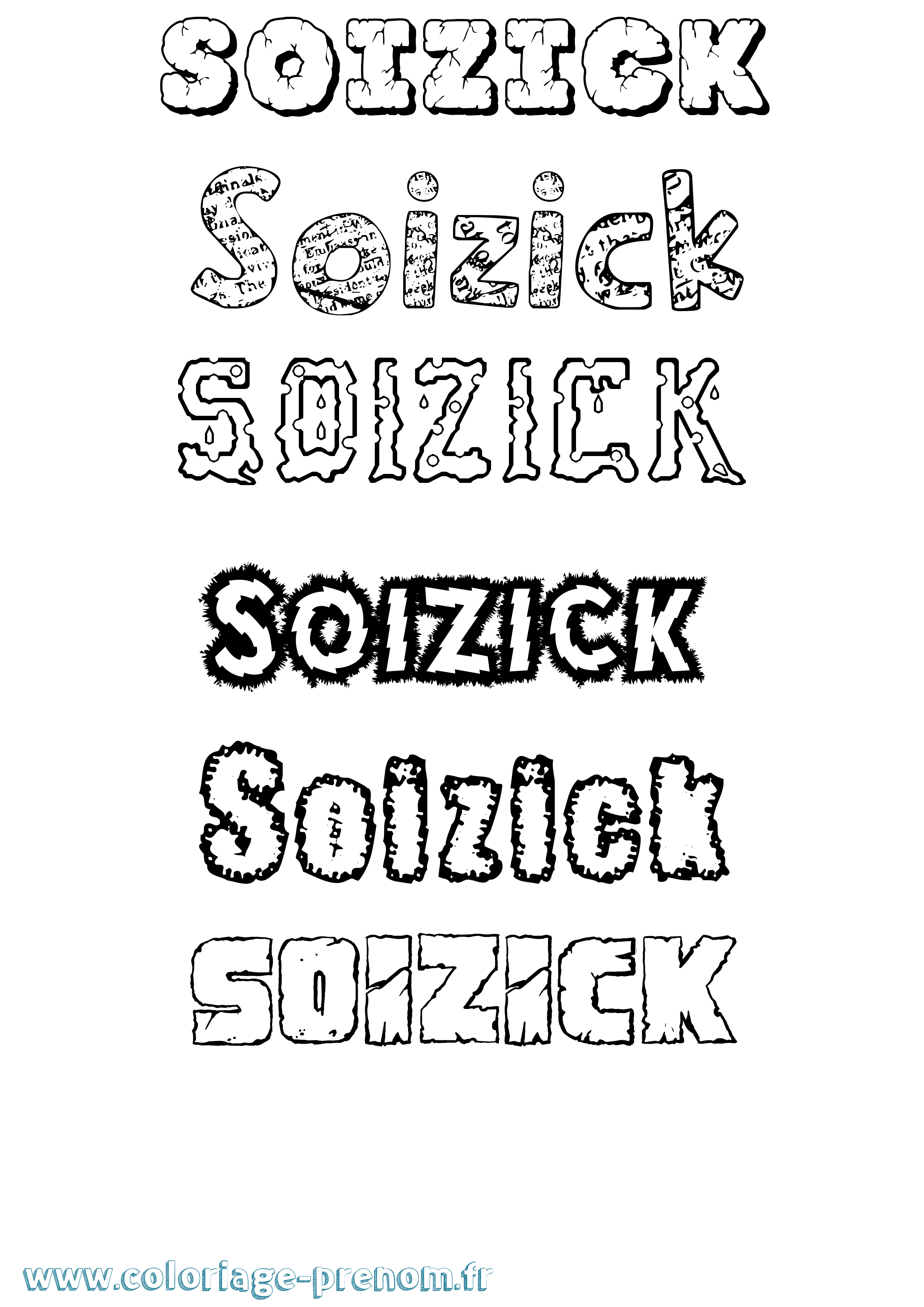 Coloriage Soizick Destructuré Coloriage prénom Soizick Destructuré