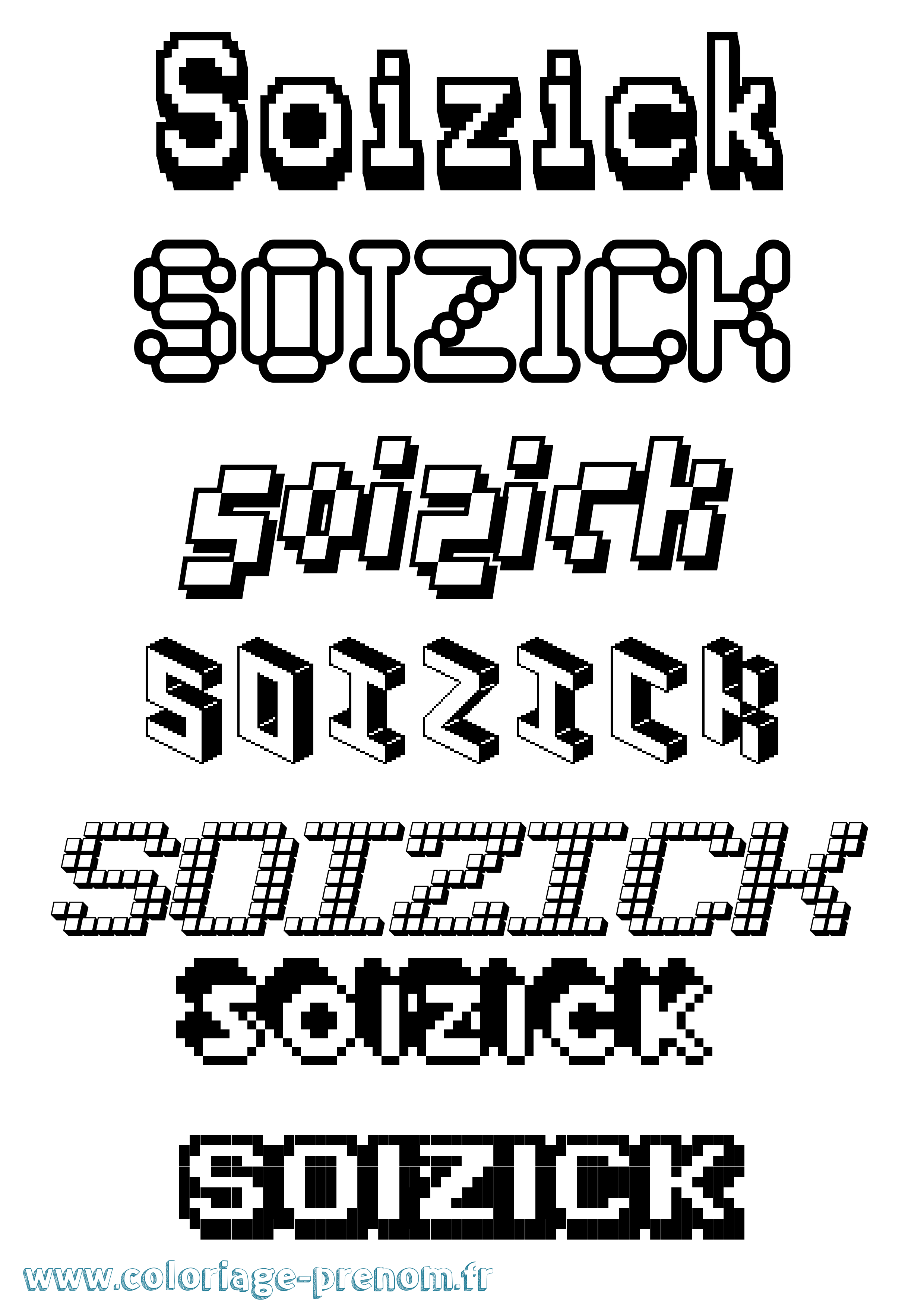Coloriage Soizick Pixel Coloriage prénom Soizick Pixel