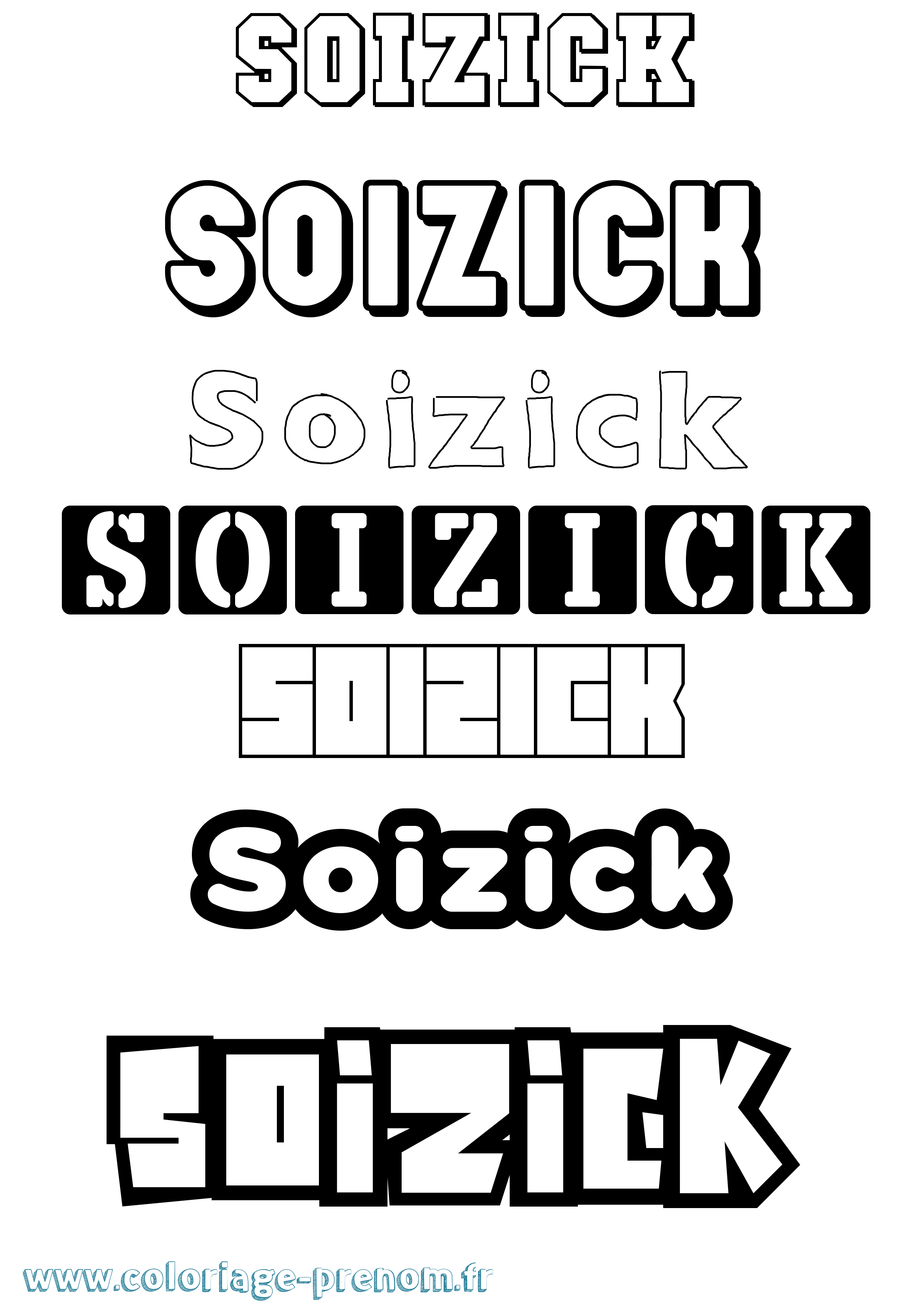 Coloriage Soizick Simple Coloriage prénom Soizick Simple