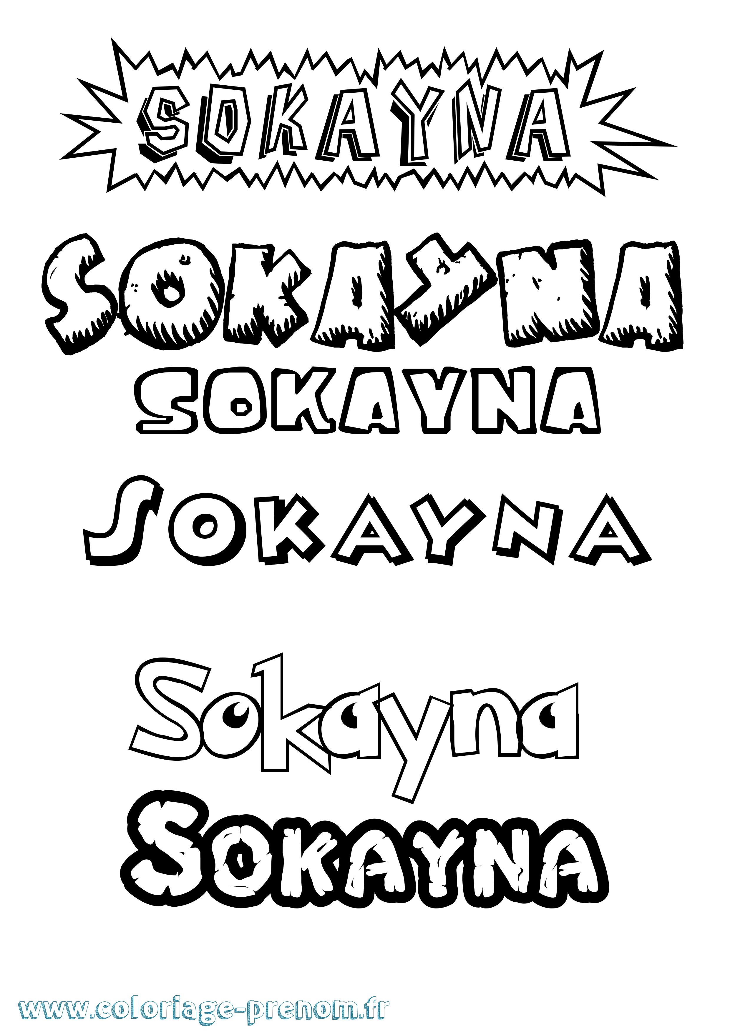 Coloriage Sokayna Dessin Animé Coloriage prénom Sokayna Dessin Animé