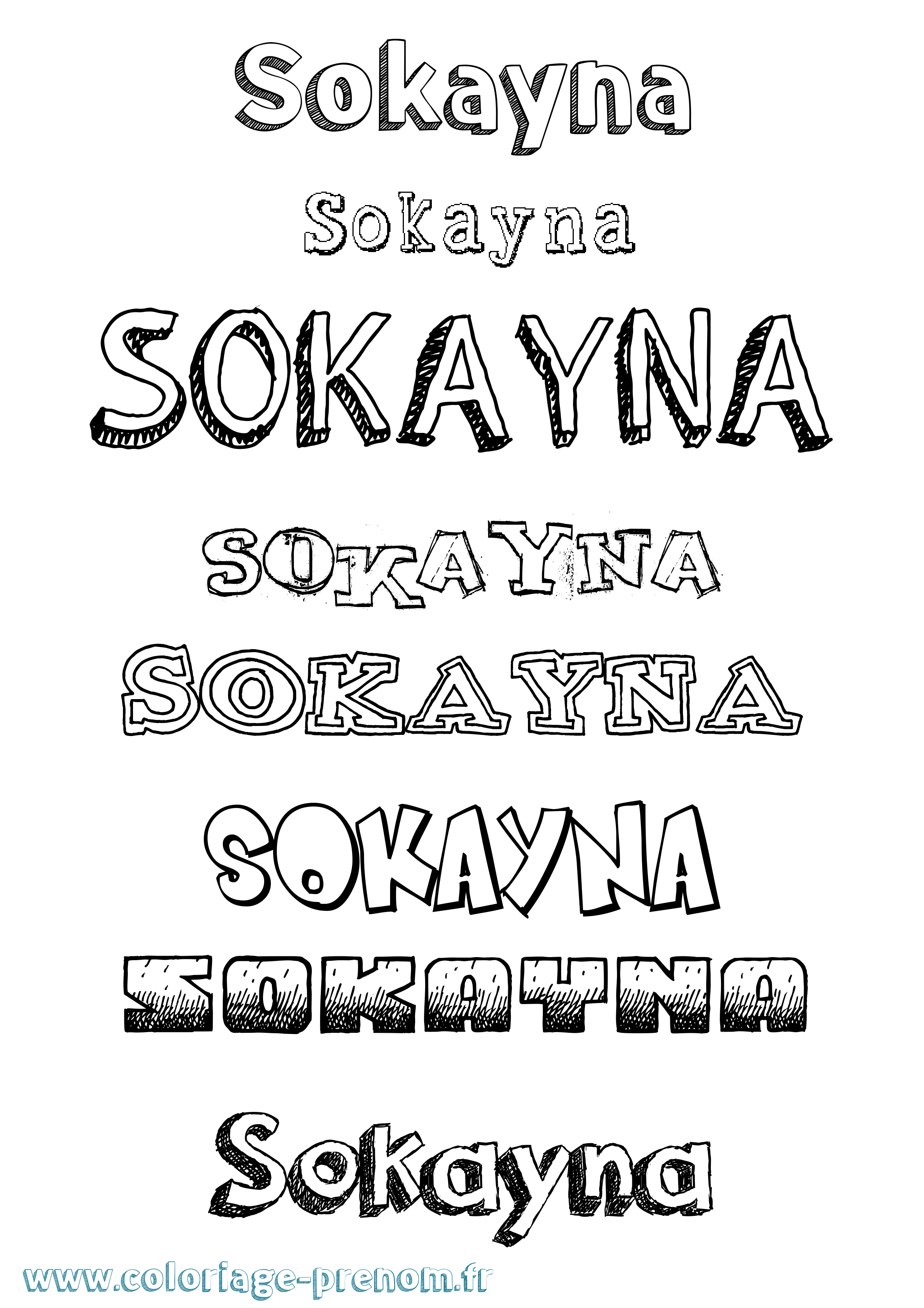 Coloriage Sokayna Dessiné Coloriage prénom Sokayna Dessiné