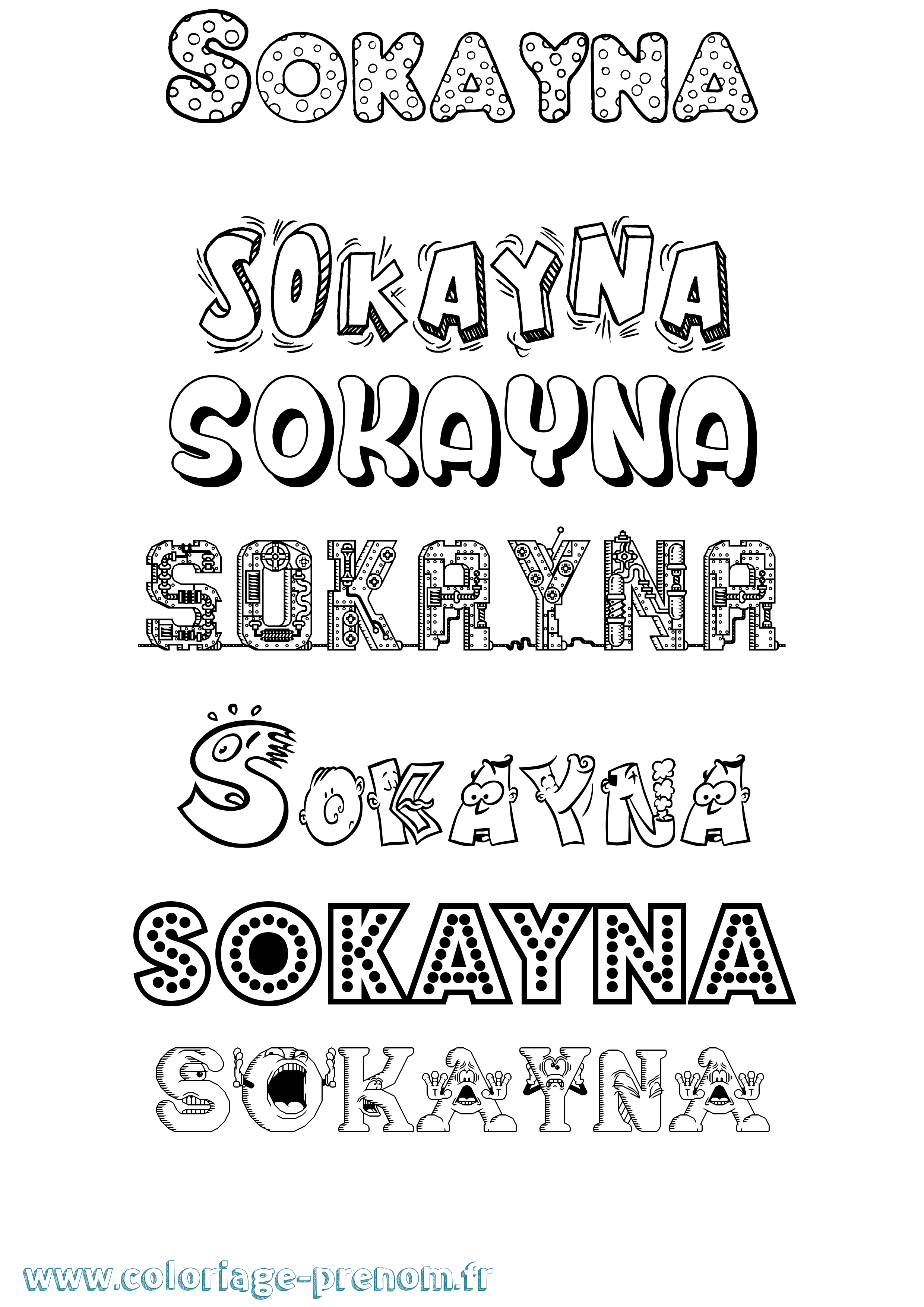 Coloriage Sokayna Fun Coloriage prénom Sokayna Fun