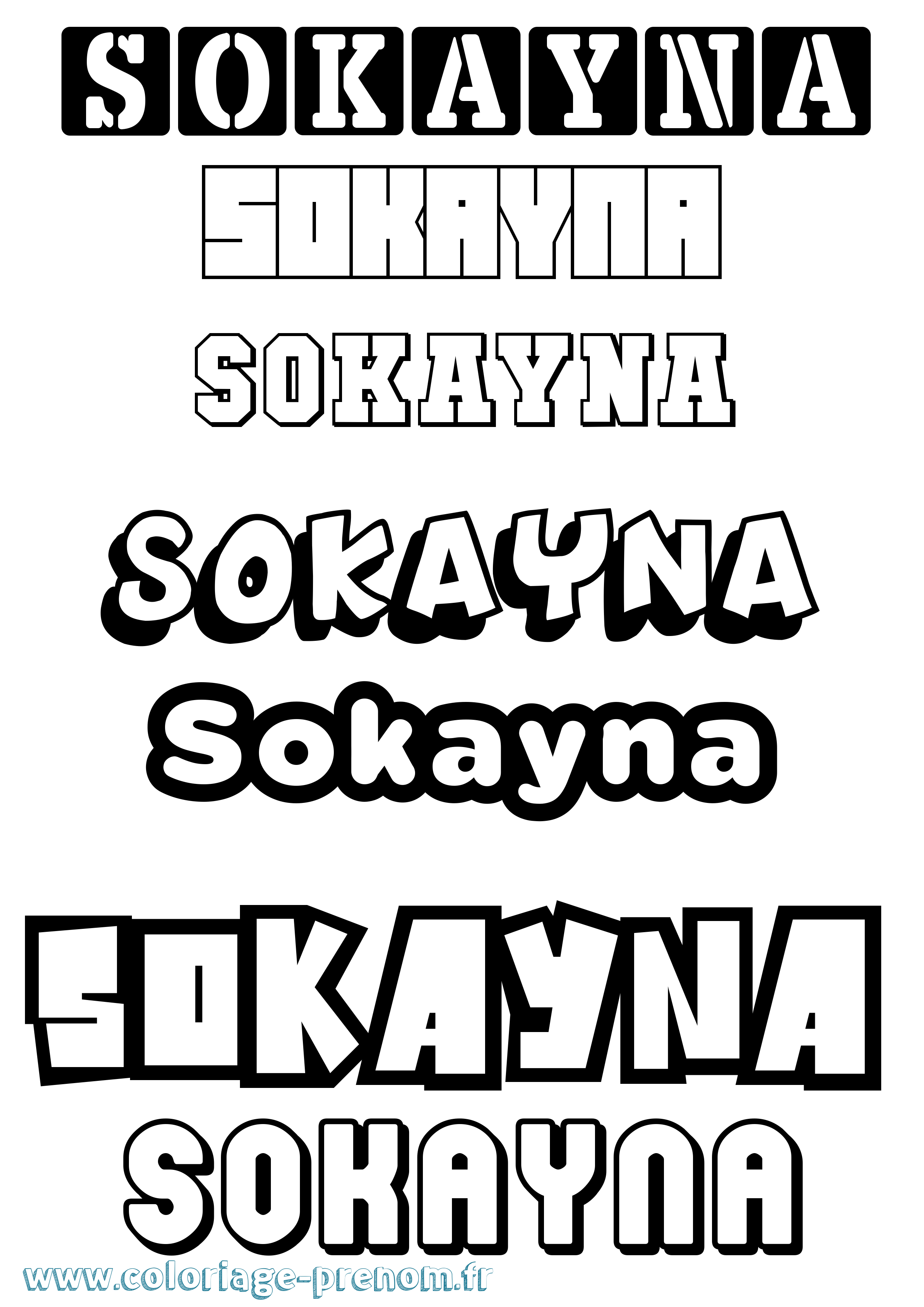 Coloriage Sokayna Simple Coloriage prénom Sokayna Simple