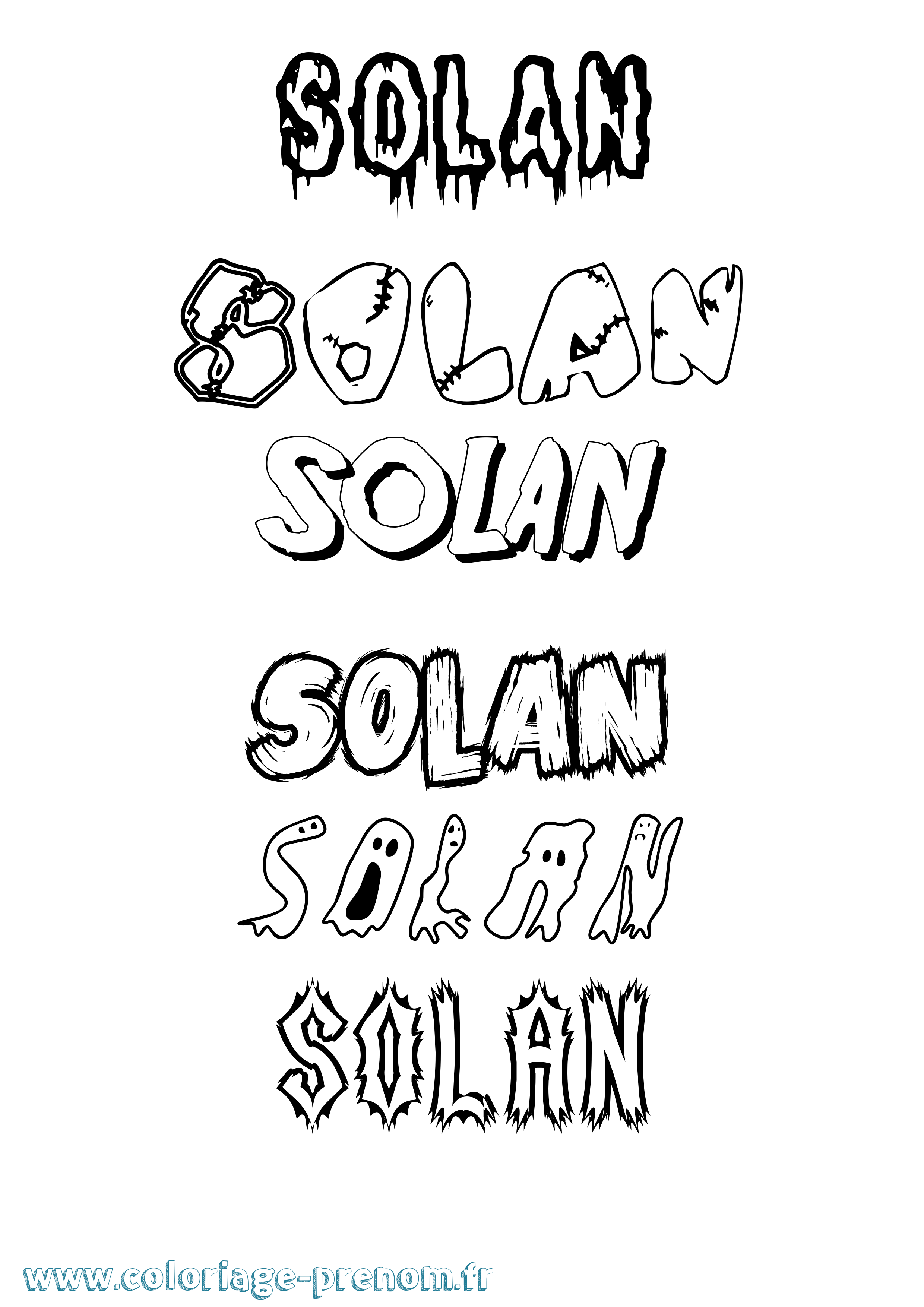 Coloriage Solan Frisson Coloriage prénom Solan Frisson